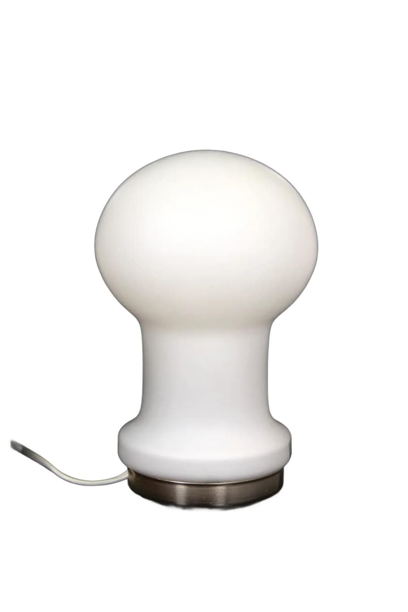 Lampa stołowa, biała, szkło, Czechosłowacja, lata 70.