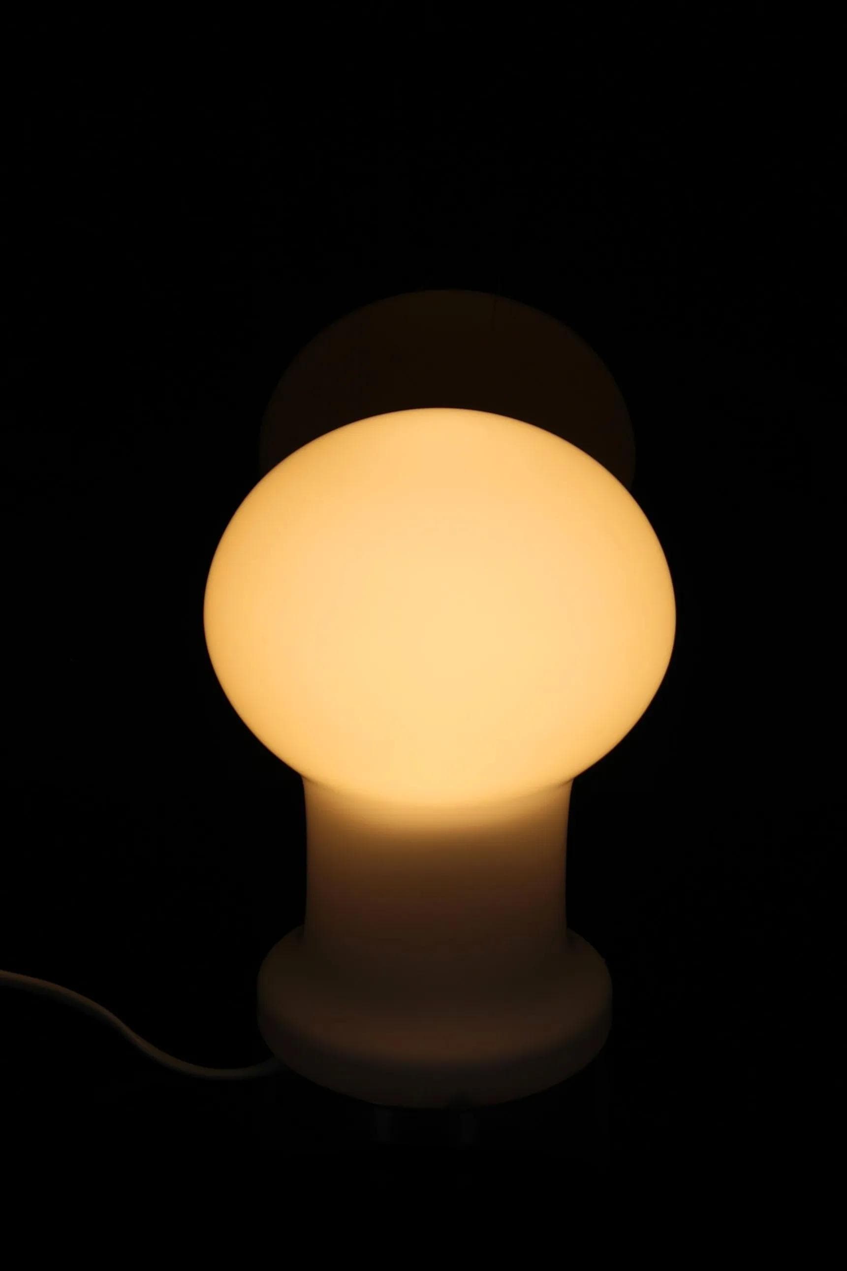 Lampa stołowa, biała, szkło, Czechosłowacja, lata 70. - 98198