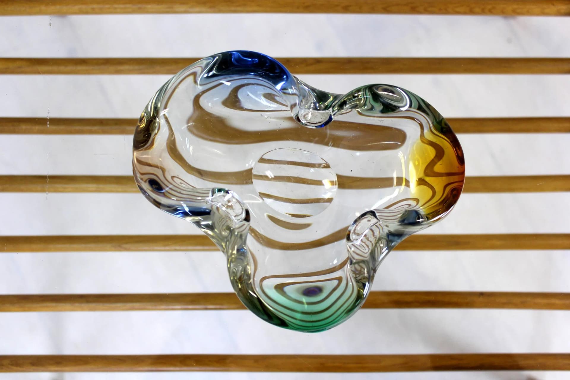 Coffee table, brown wood, glass, Czech Republic, 1960s. - 98170