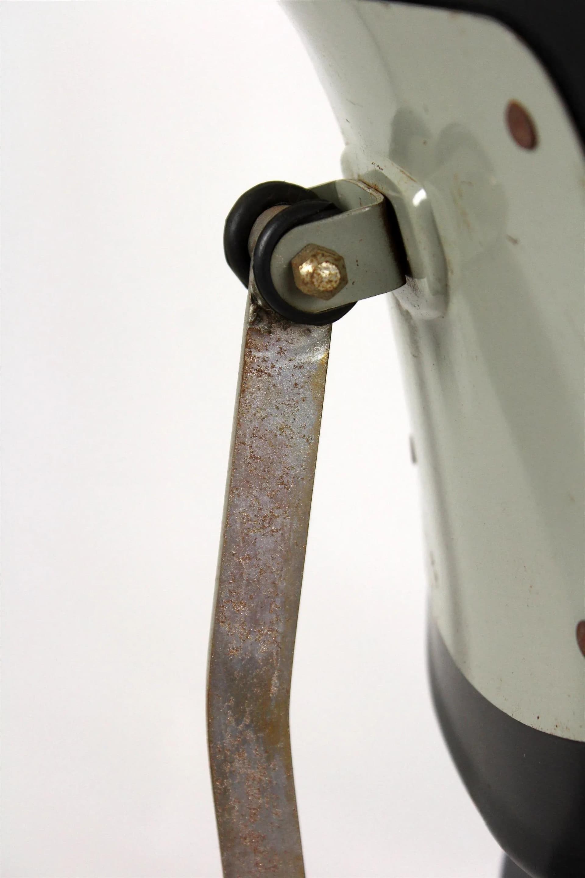 Swivel Chair Industrial, black plastic, grey steel, Czechoslovakia, 1970s. - 98151