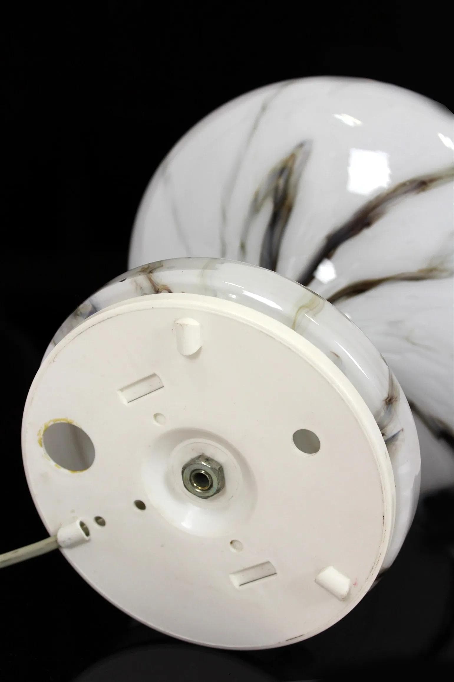 Lampa stołowa, szkło białe, proj. Š. Tabery, OPP Jihlava, Czechy, lata 70. - 98086