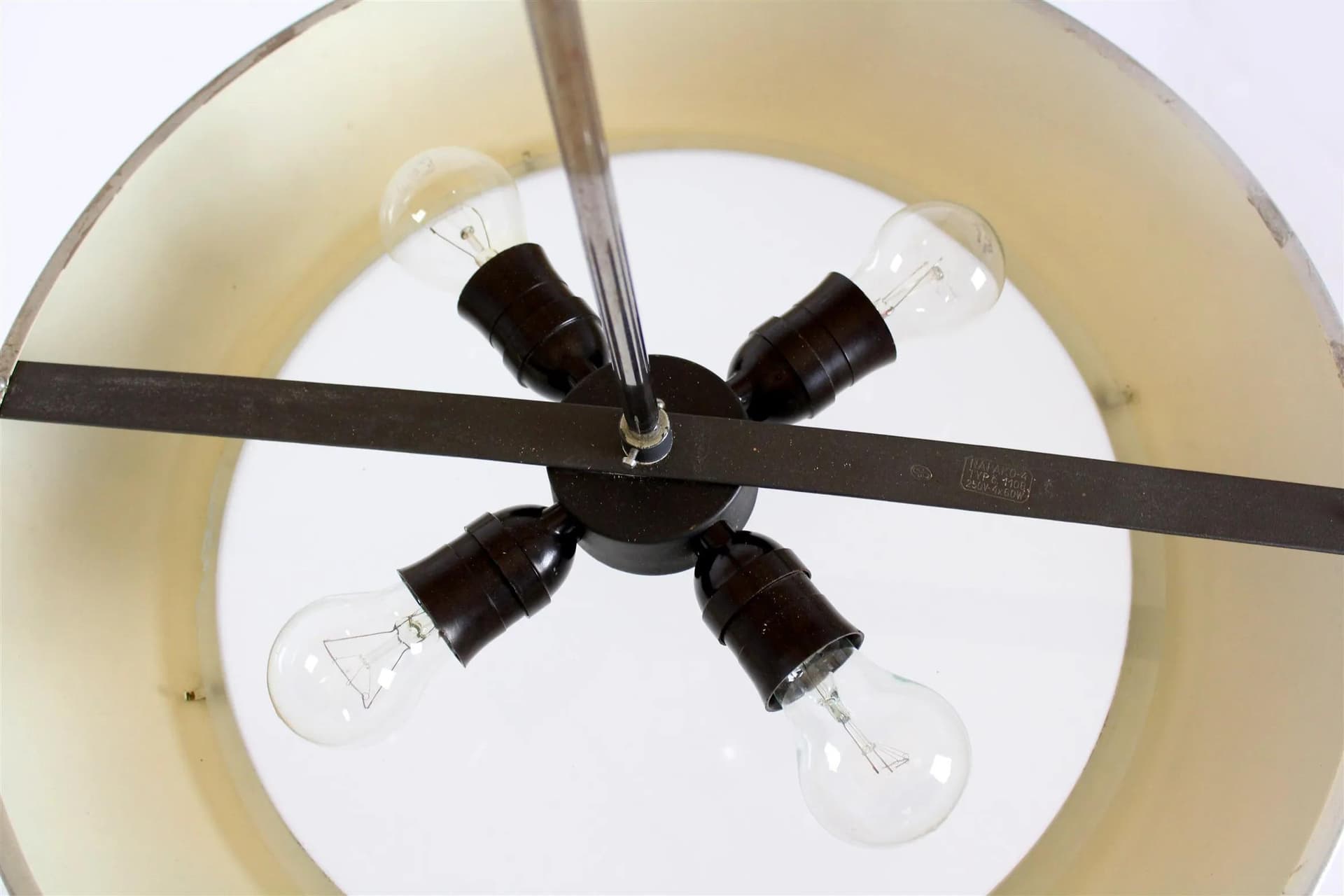 Lampa wisząca UFO, Bauhaus, chrom, szkło, proj. J. Hurka, Napako, Czechy, lata 30. - 98254