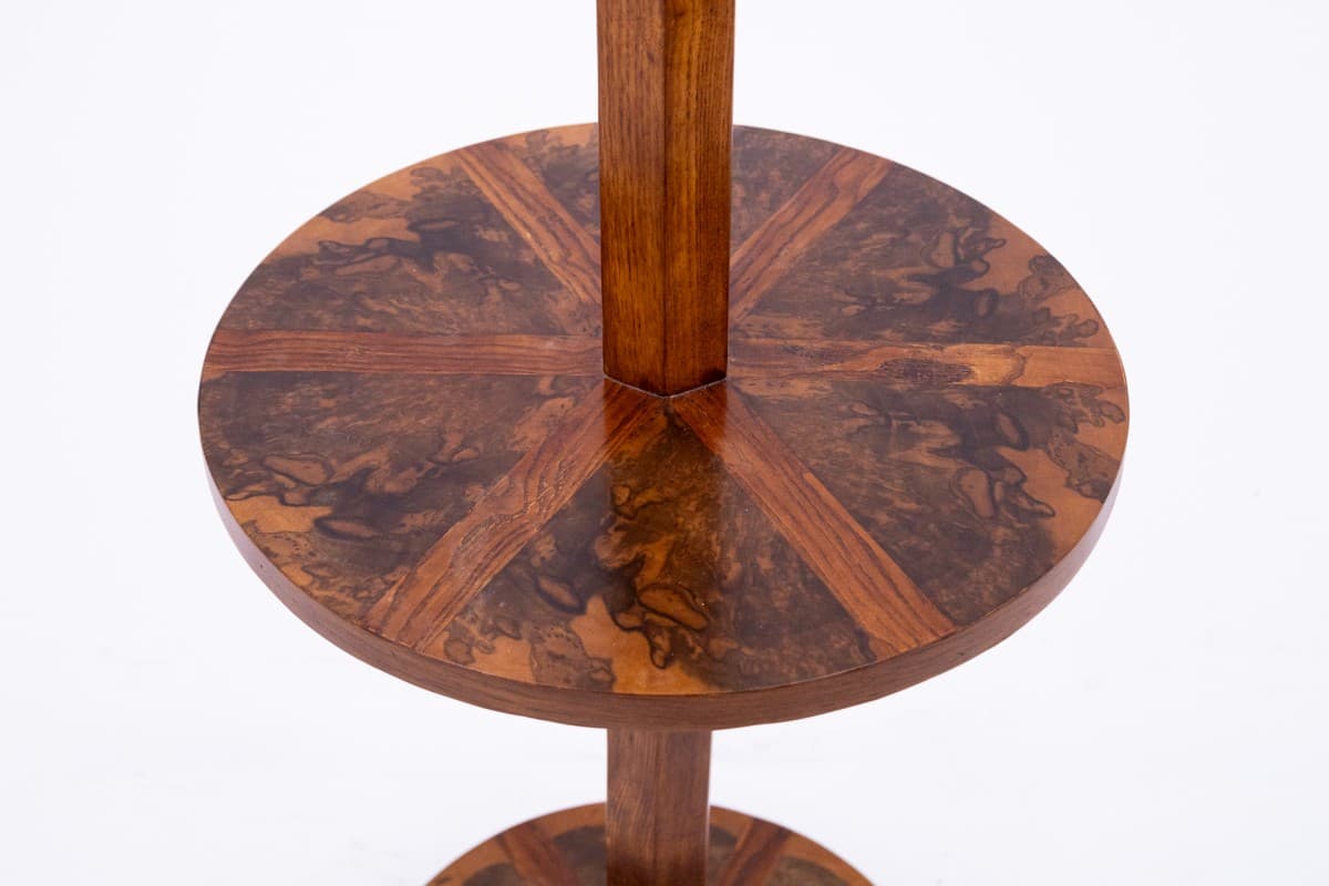 Orzechowa lampa stojąca, styl Art Deco, Polska, lata 60. - 58458