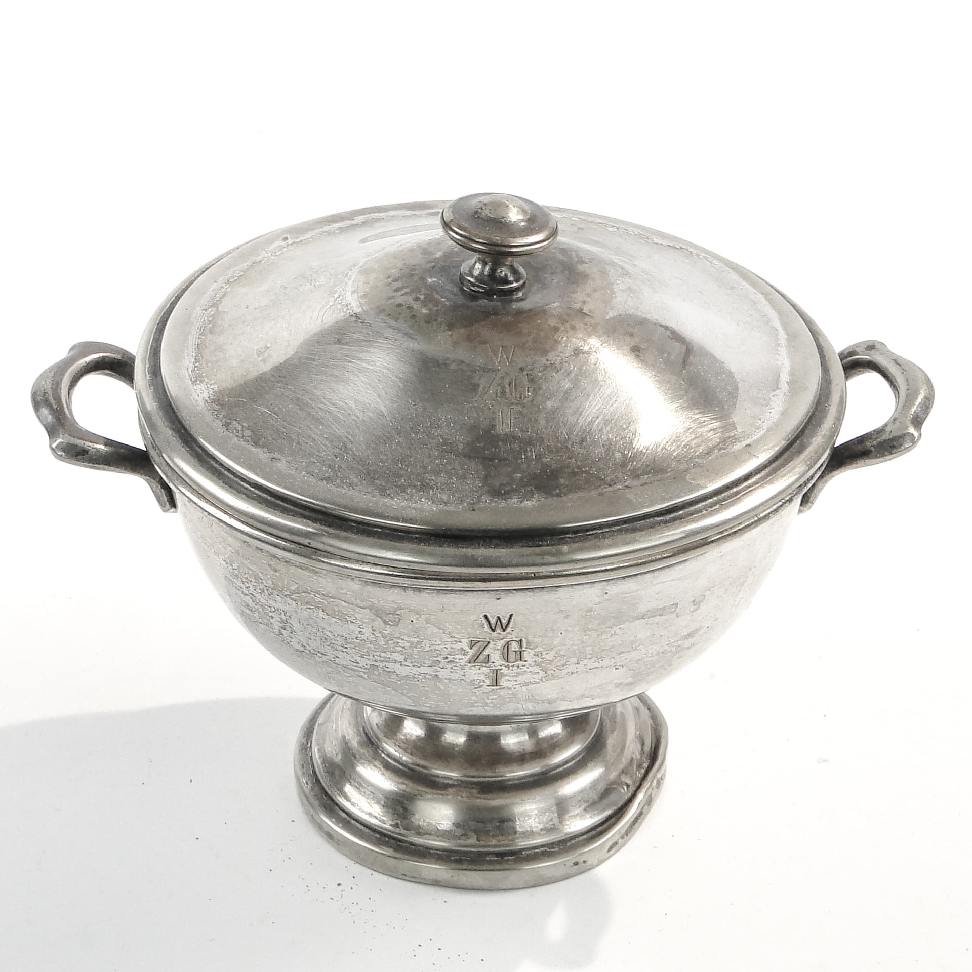 Waza do zupy, Art Deco, mosiądz srebrzony, Norblin, Polska, lata 30. - 98757