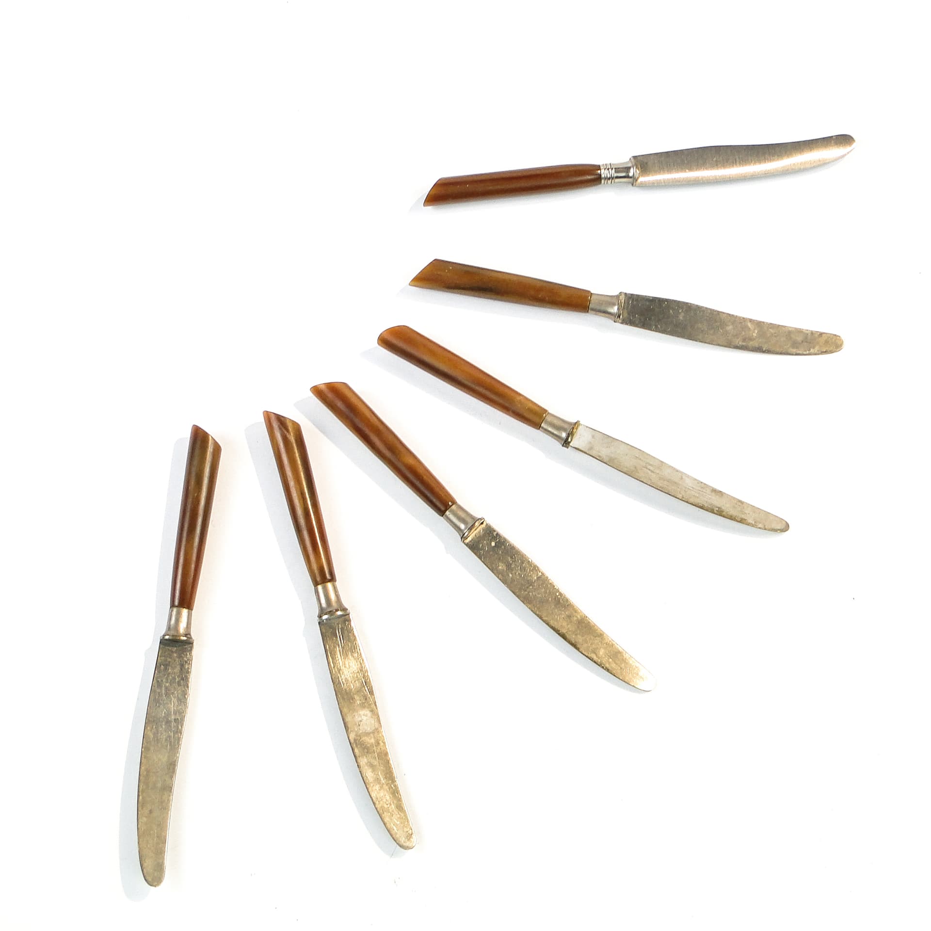 Knife set, mid-century modern, brown bakelite, Sweden, 1950s. - 98768