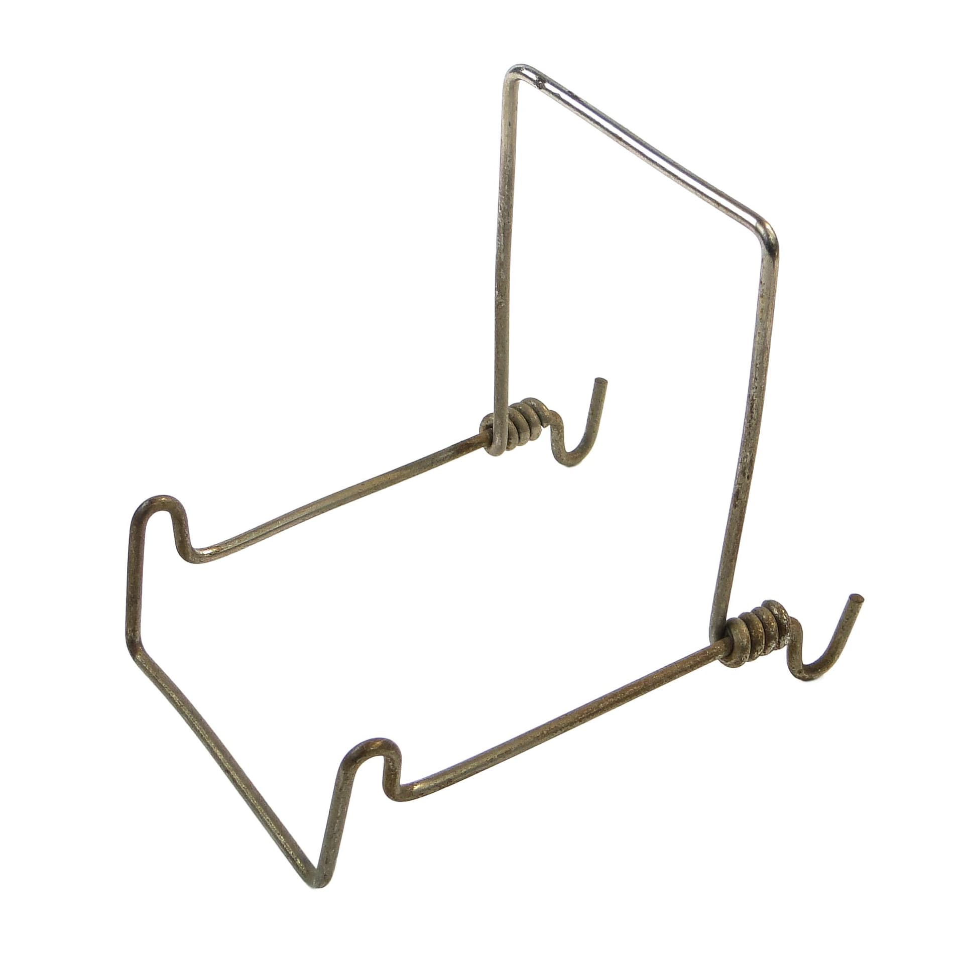 Plate stand, mid-century modern, brown steel, Poland, 1950s.
