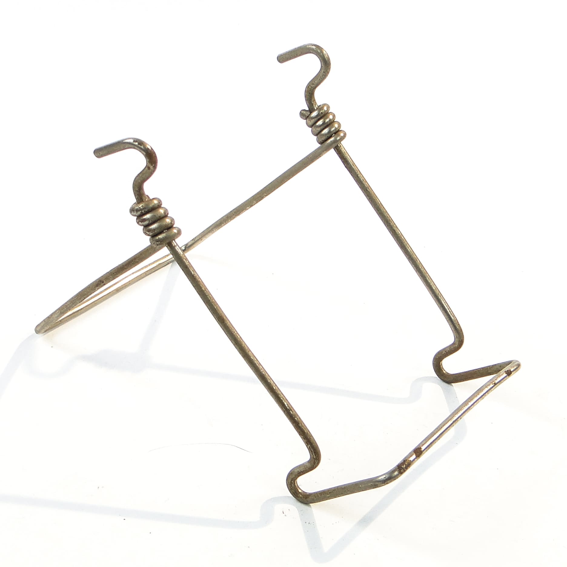 Plate stand, mid-century modern, brown steel, Poland, 1950s. - 98780