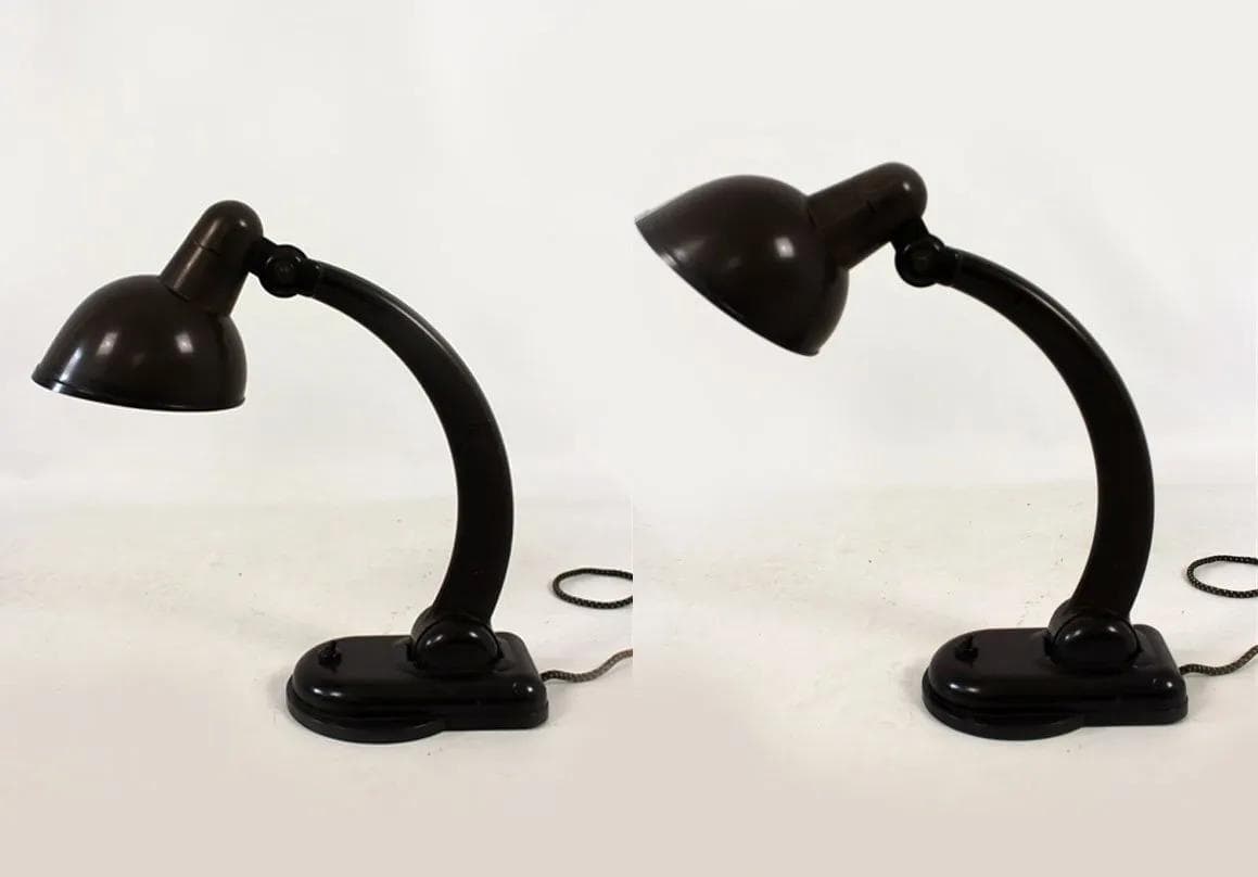 Lampka biurkowa Sigma, bakelit ciemnobrązowy, proj. C. Dell, Niemcy, lata 30. - 98402