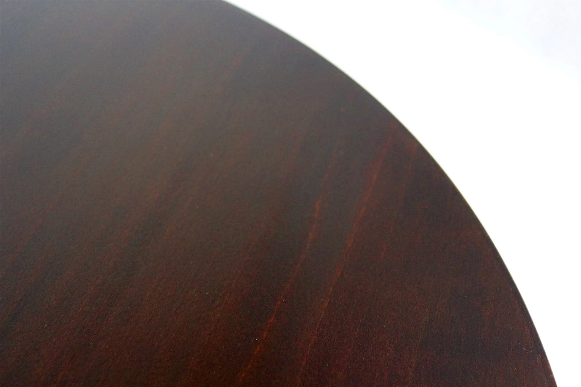Coffee table round, dark brown wood, Czechoslovakia, 1970s. - 98362