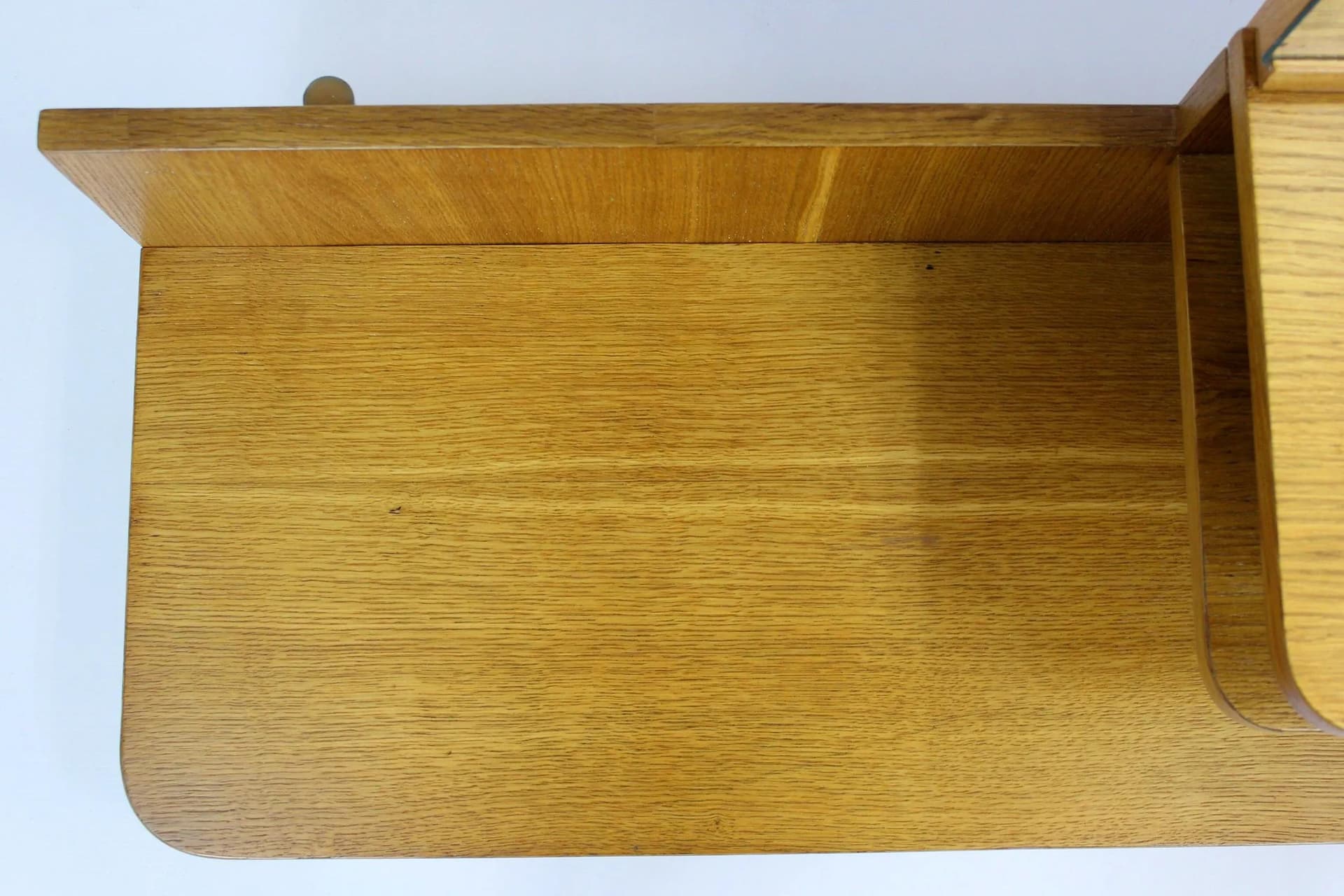 Dressing Table Bauhaus, brown oak, chrome, by H. Gottwald, Czechoslovakia, 1940s - 98351