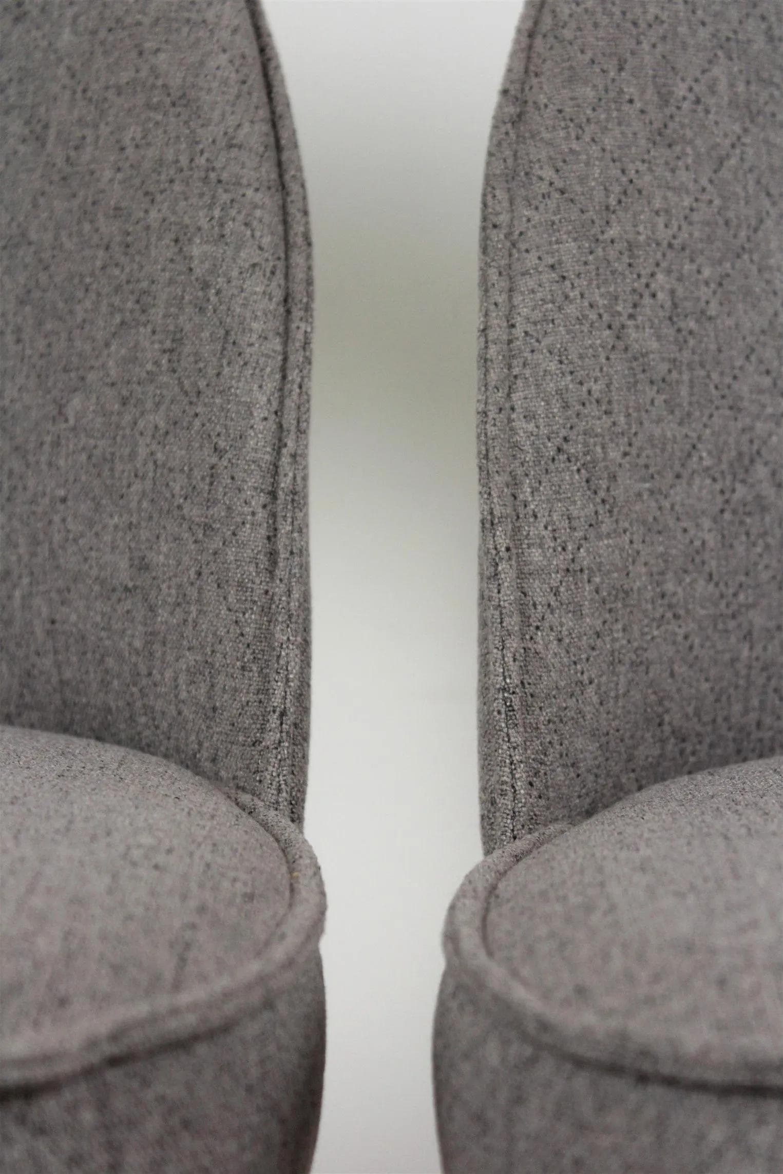 Pair of chairs, grey fabric, brown wood, by A. Šuman, Czech Republic, 1960s. - 98338