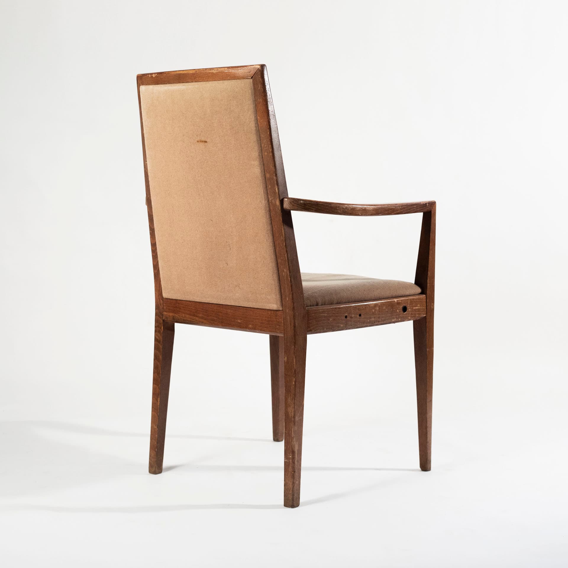 Set of six chairs, beige velvet, brown wood, Wiesner Hager, Austria, 1960s. - 98428