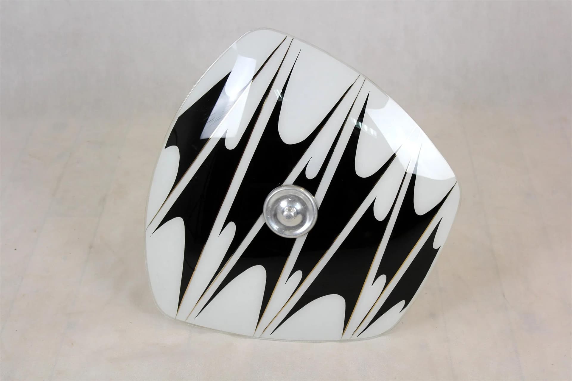 Ceiling lamp, Napako, white glass, metal, Czech Republic, 1960s. - 98633