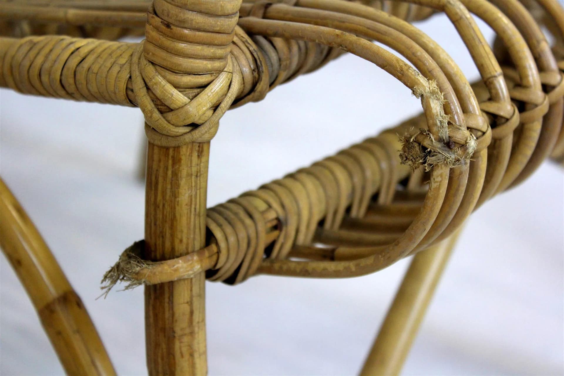 Zestaw mebli rattanowych, rattan brązowy, Czechosłowacja, lata 60. - 98621