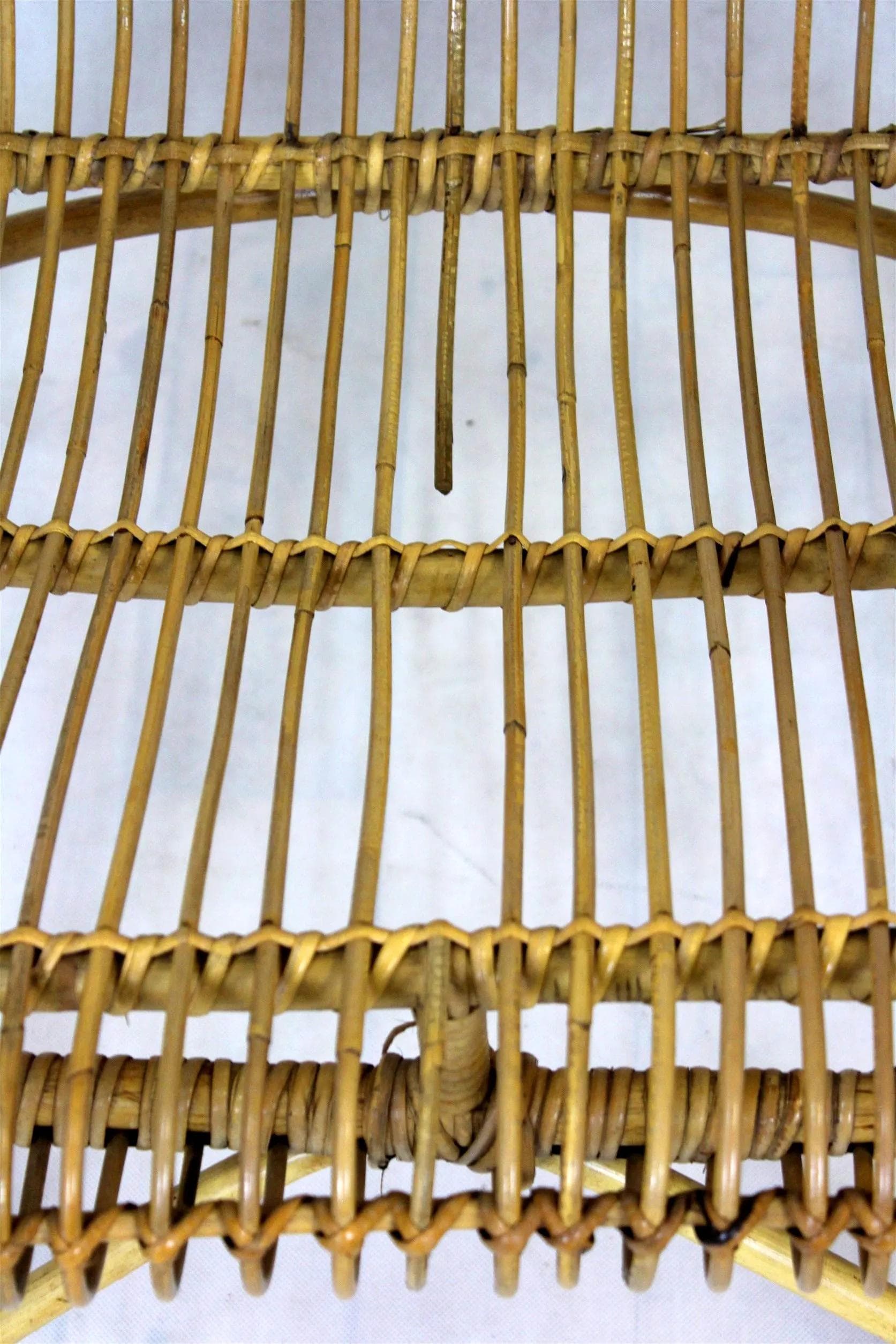 Zestaw mebli rattanowych, rattan brązowy, Czechosłowacja, lata 60. - 98616