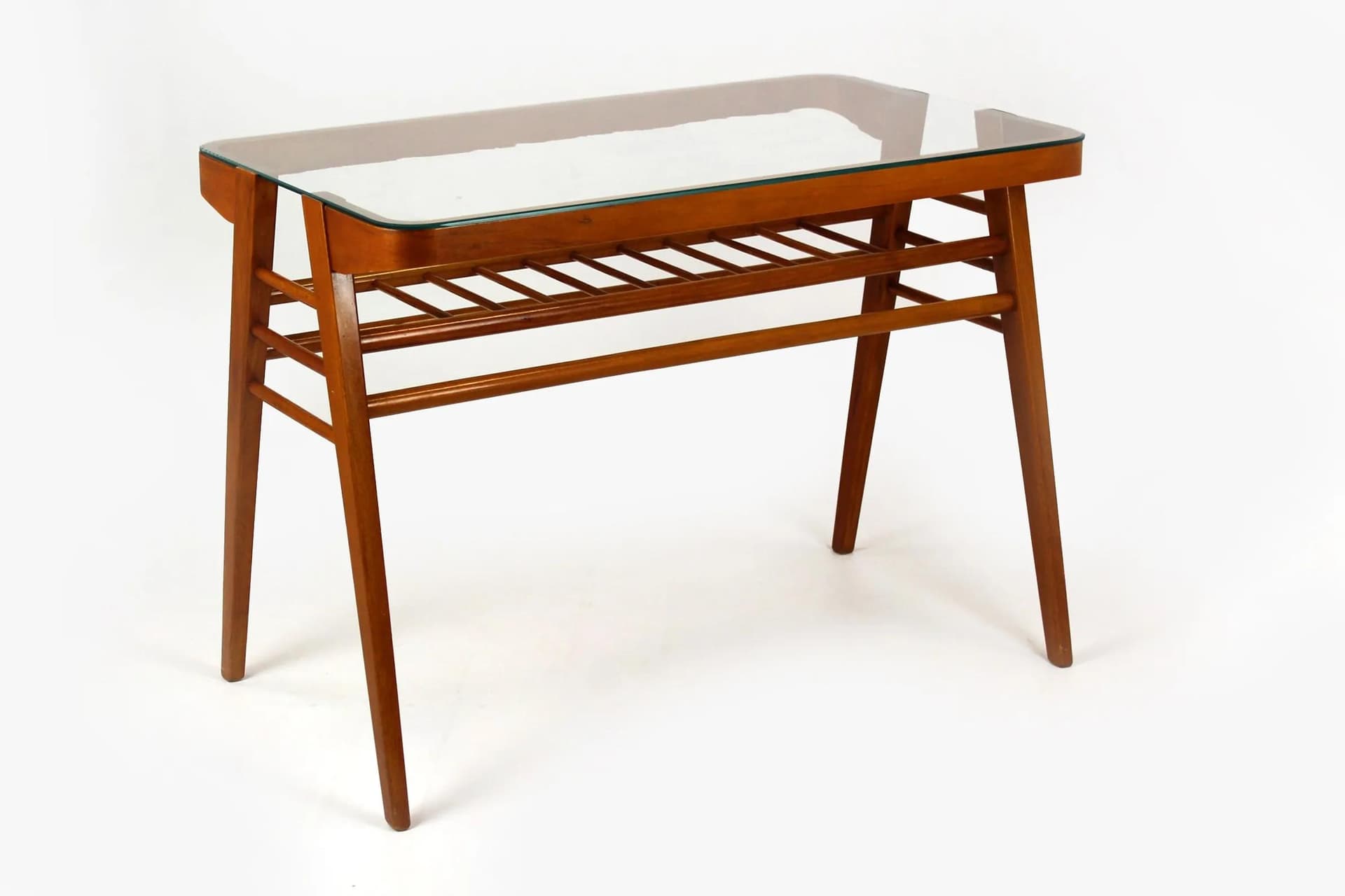 Coffee table, brown wood, by F. Jirák, Czechoslovakia, 1960s. - 98602