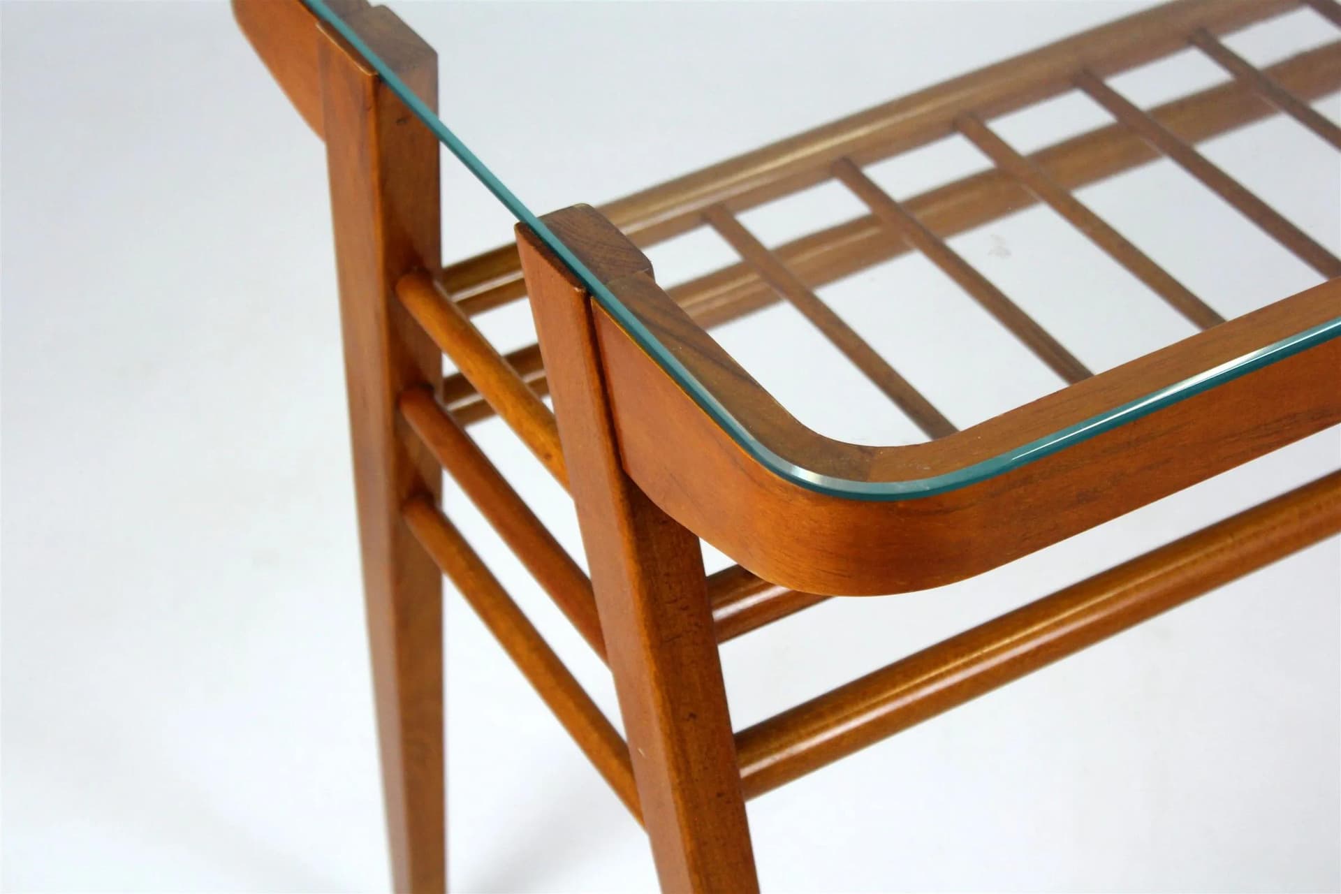 Coffee table, brown wood, by F. Jirák, Czechoslovakia, 1960s. - 98603