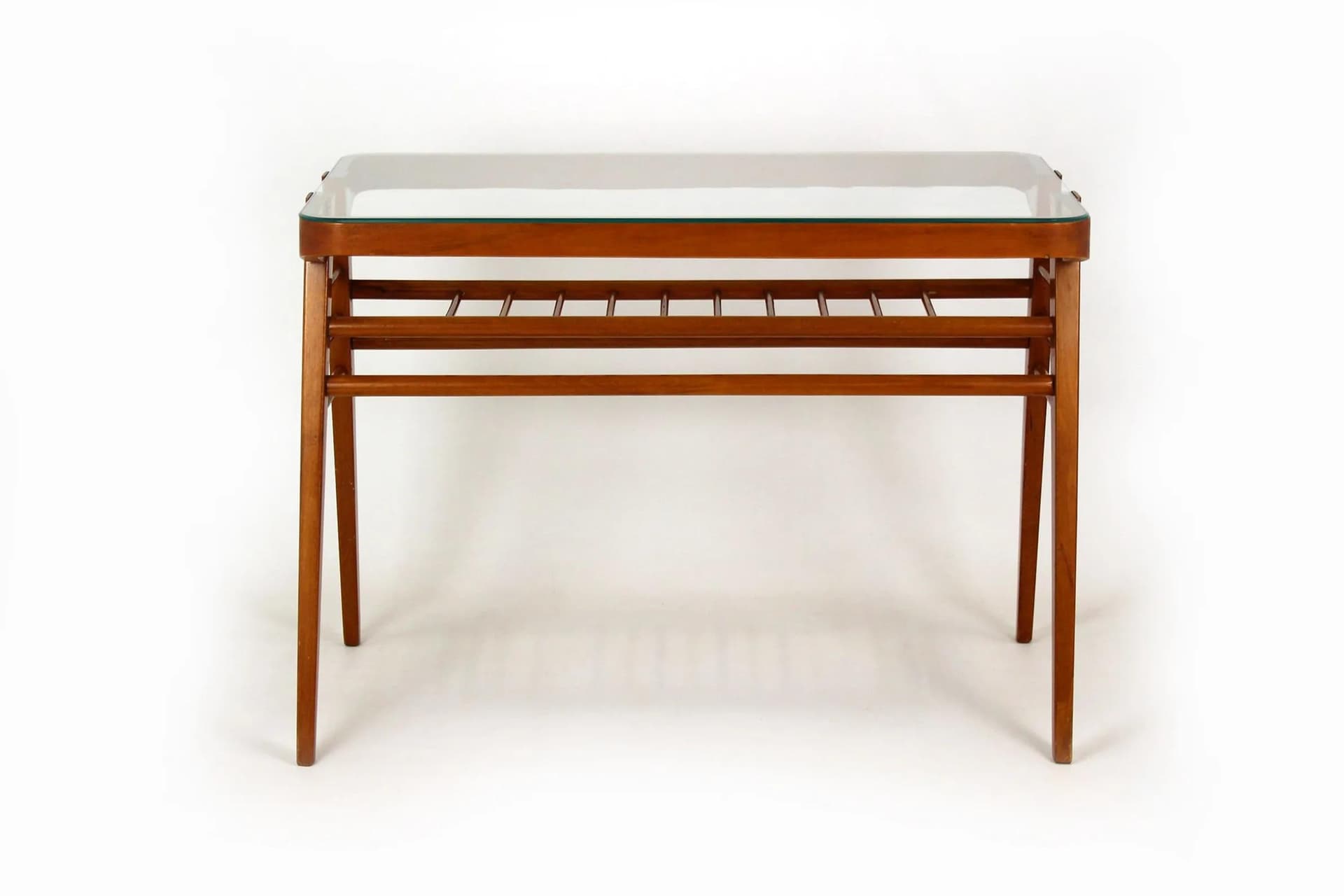 Coffee table, brown wood, by F. Jirák, Czechoslovakia, 1960s. - 98595