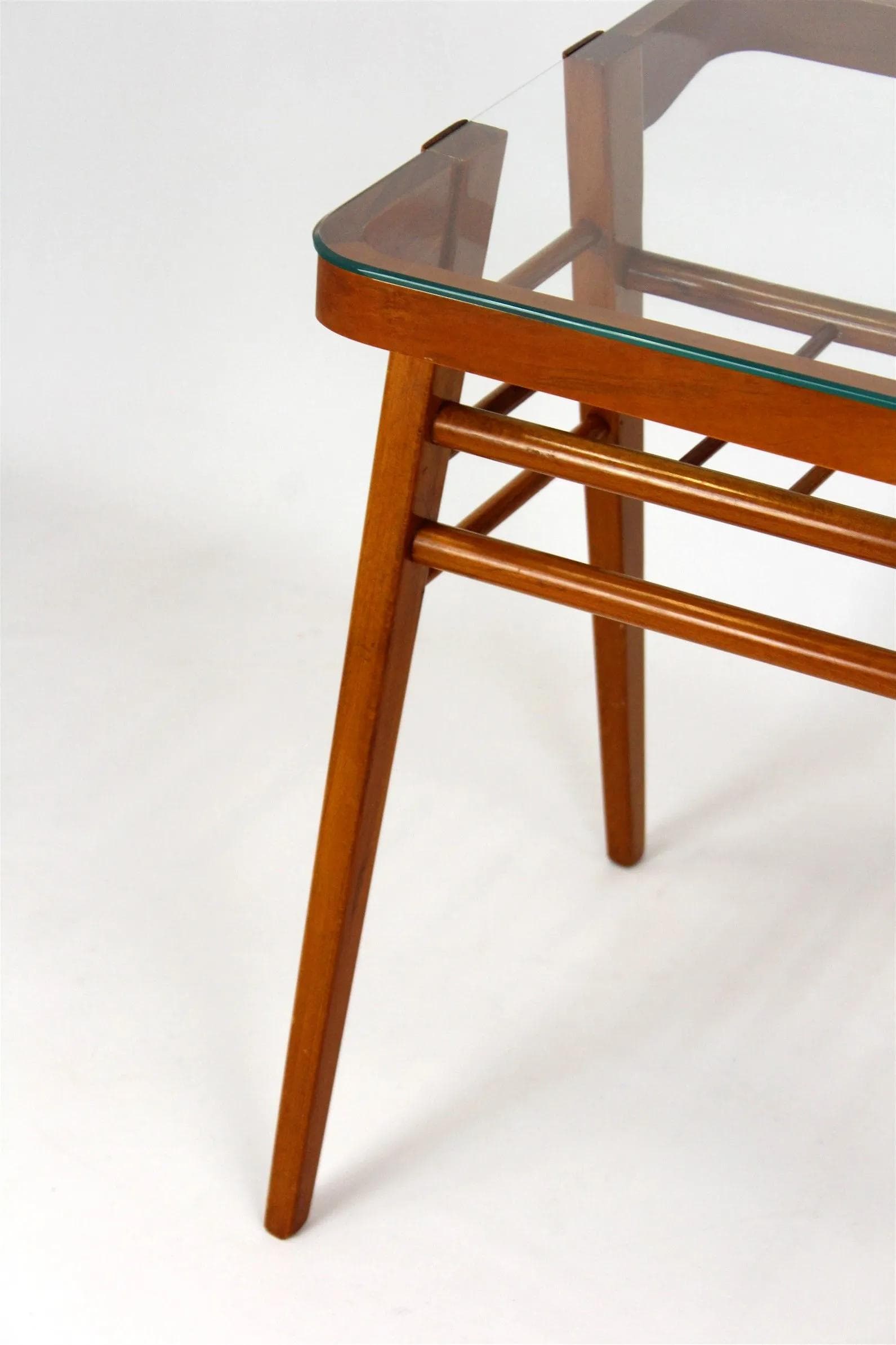 Coffee table, brown wood, by F. Jirák, Czechoslovakia, 1960s. - 98596