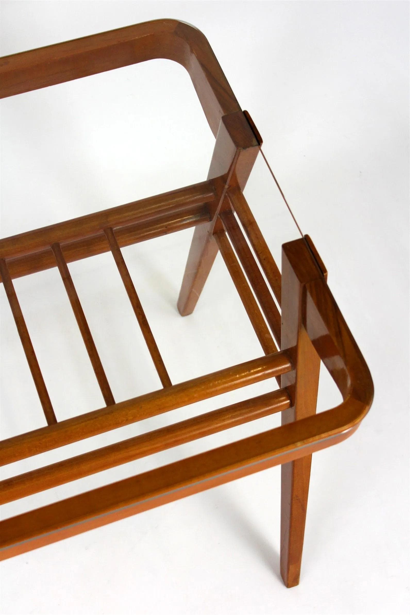 Coffee table, brown wood, by F. Jirák, Czechoslovakia, 1960s. - 98597