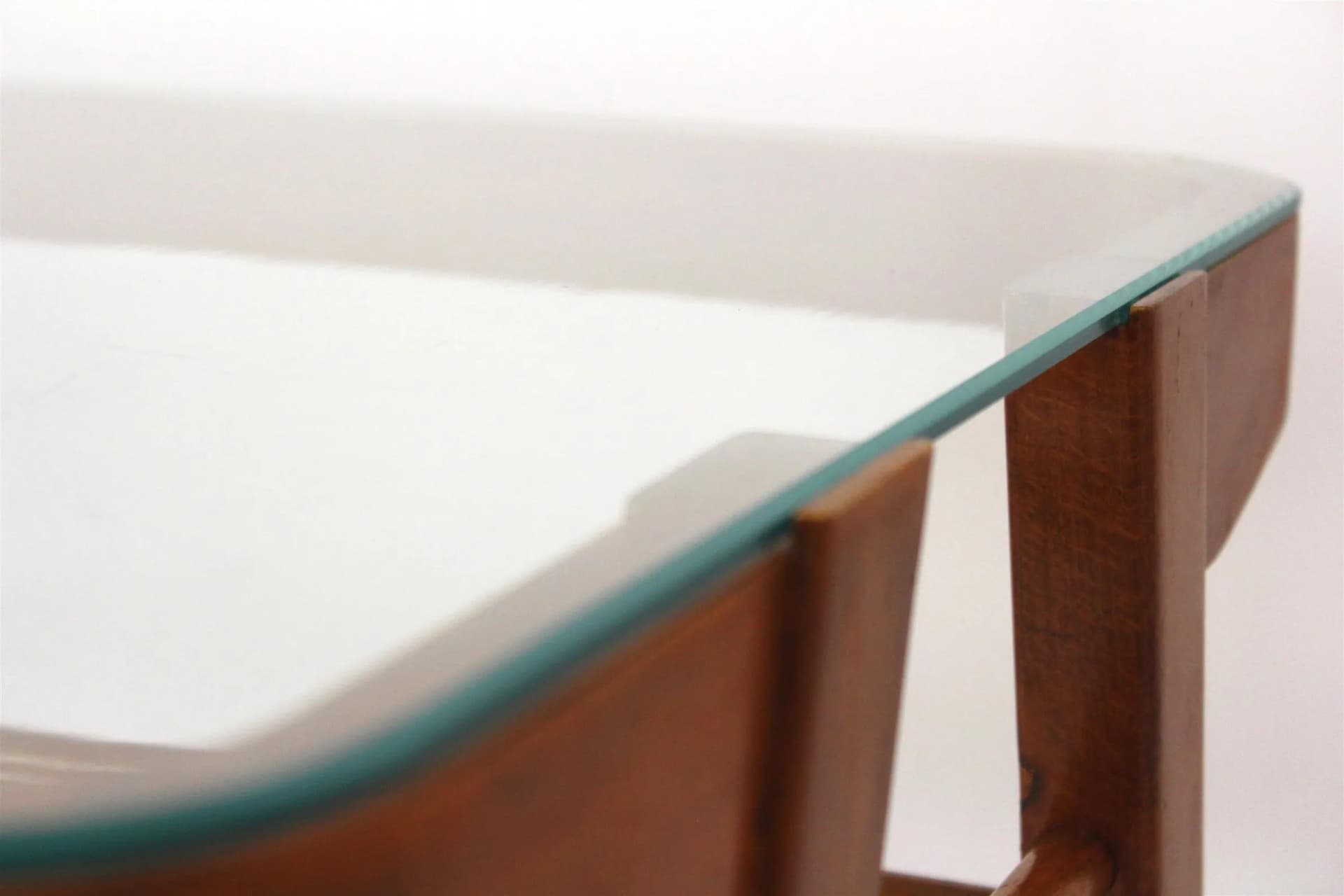 Coffee table, brown wood, by F. Jirák, Czechoslovakia, 1960s. - 98599