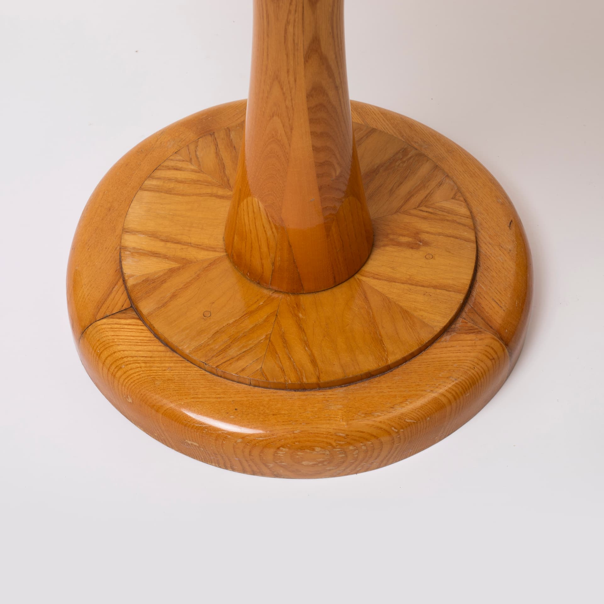 Stolik pomocniczy, jesion jasnobrązowy, szkło przydymione, Czechosłowacja, lata 60. - 98708