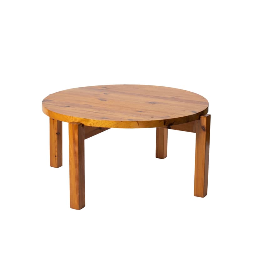 Coffee table, light brown pine, Sweden, 1970s.