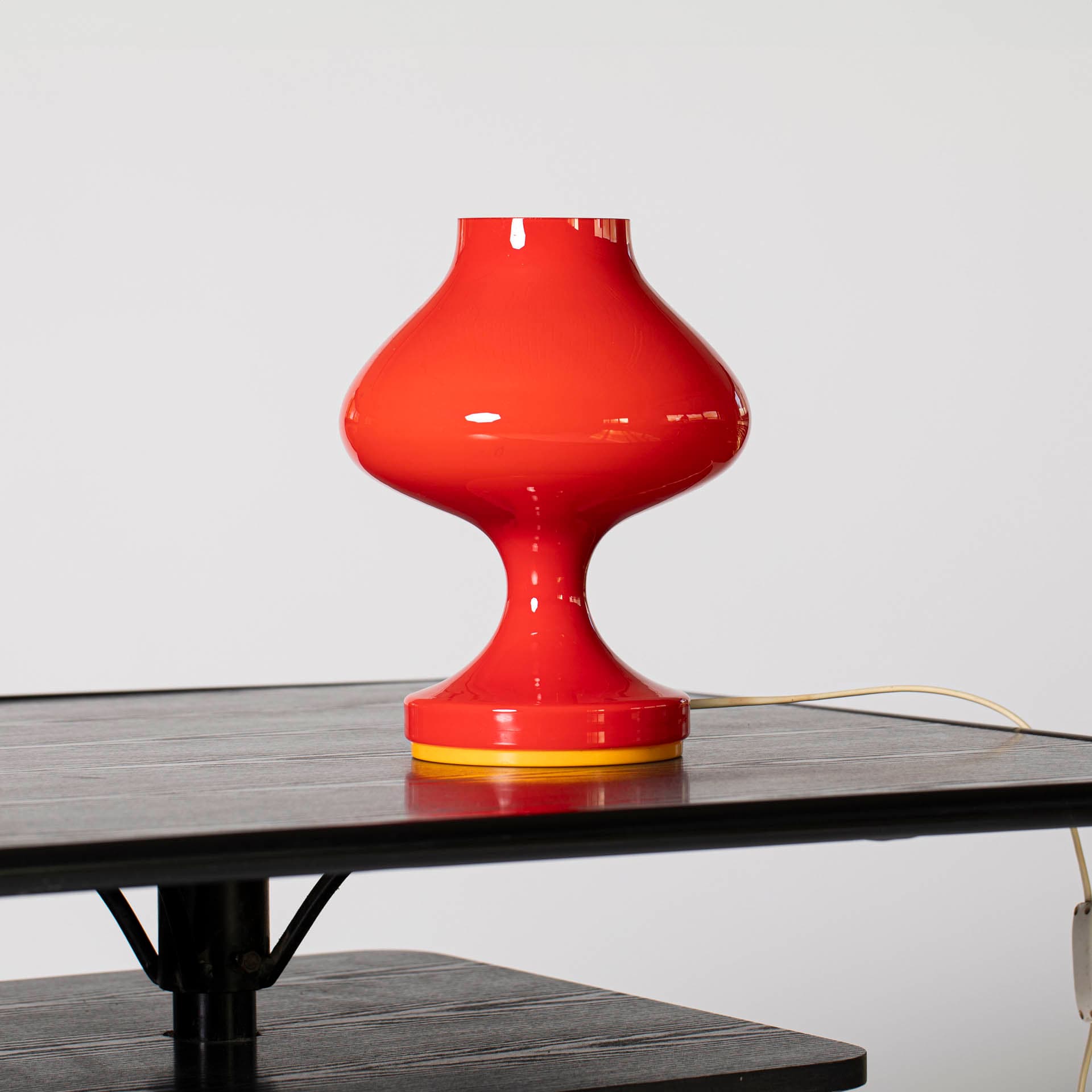 Lampa stołowa, czerwony żółty, szkło, proj. S. Tabery, OPP Jihlava, Czechy, lata 70. - 98722