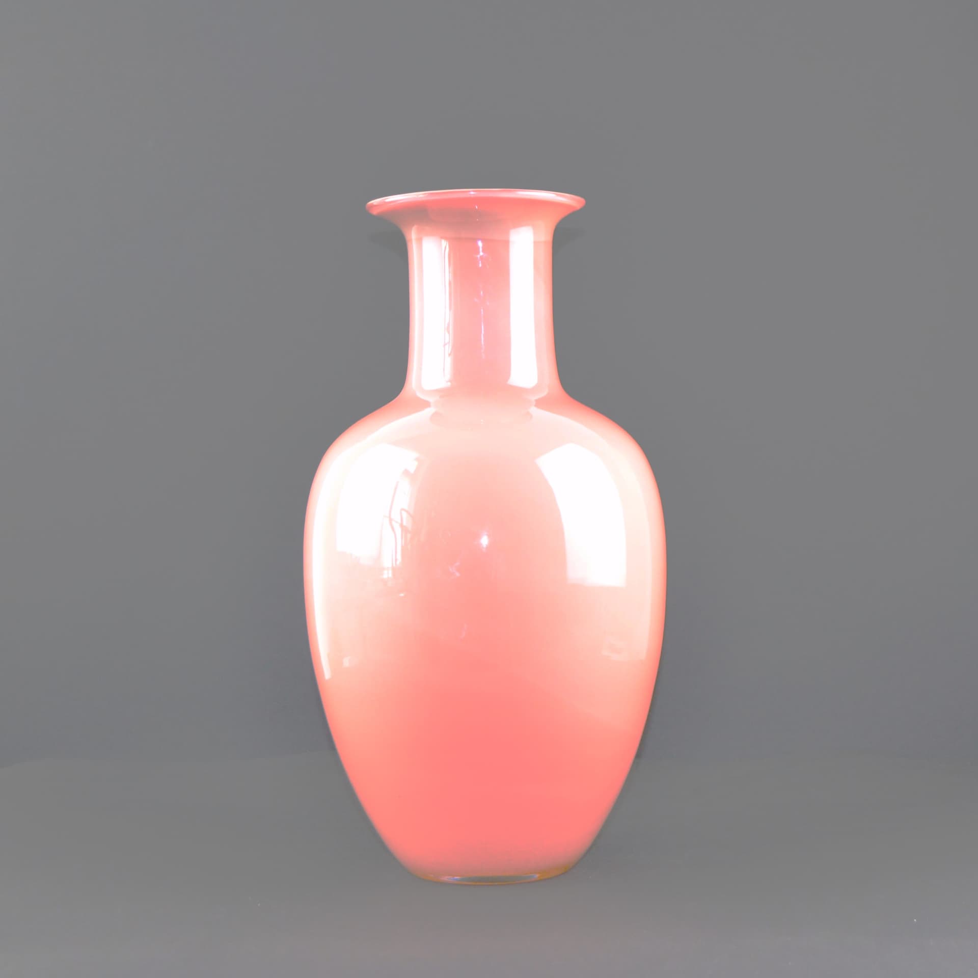 Wazon, różowy, szkło, proj. J. Słuczan-Orkusz, Polska, lata 80. - 98802
