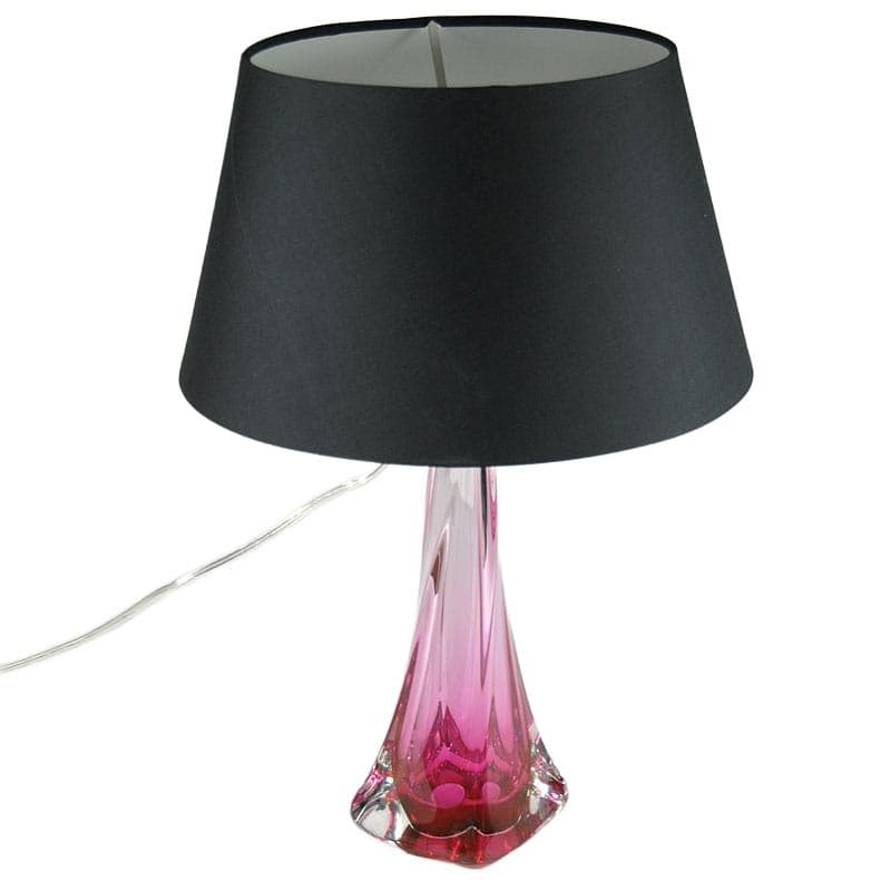 Różowa lampa stołowa, Val St Lambert, Belgia, lata 60. - 7296