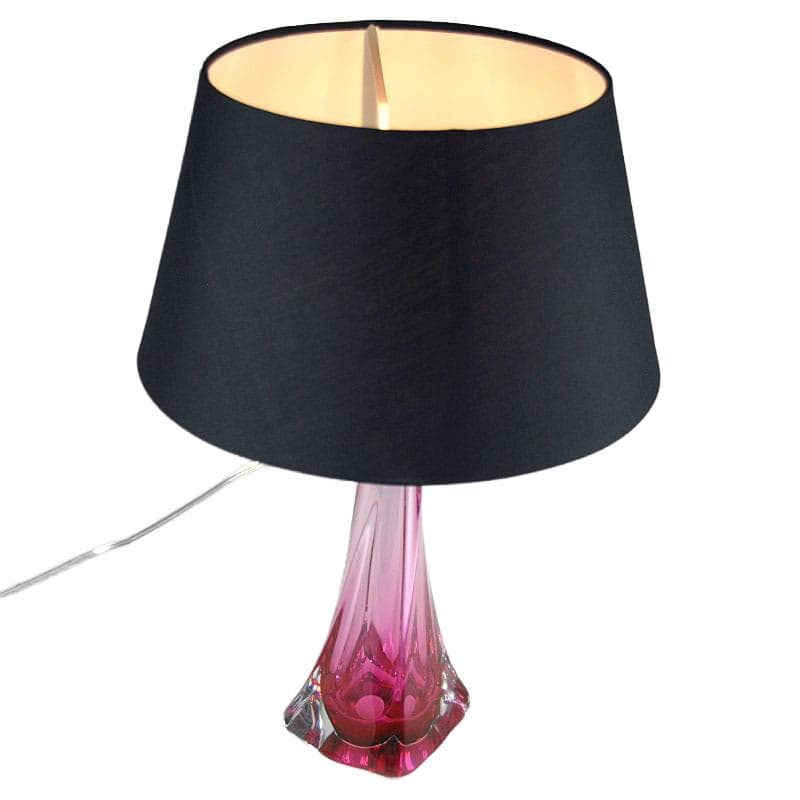 Różowa lampa stołowa, Val St Lambert, Belgia, lata 60. - 7299