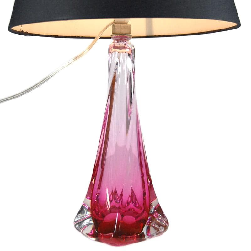 Różowa lampa stołowa, Val St Lambert, Belgia, lata 60. - 7294