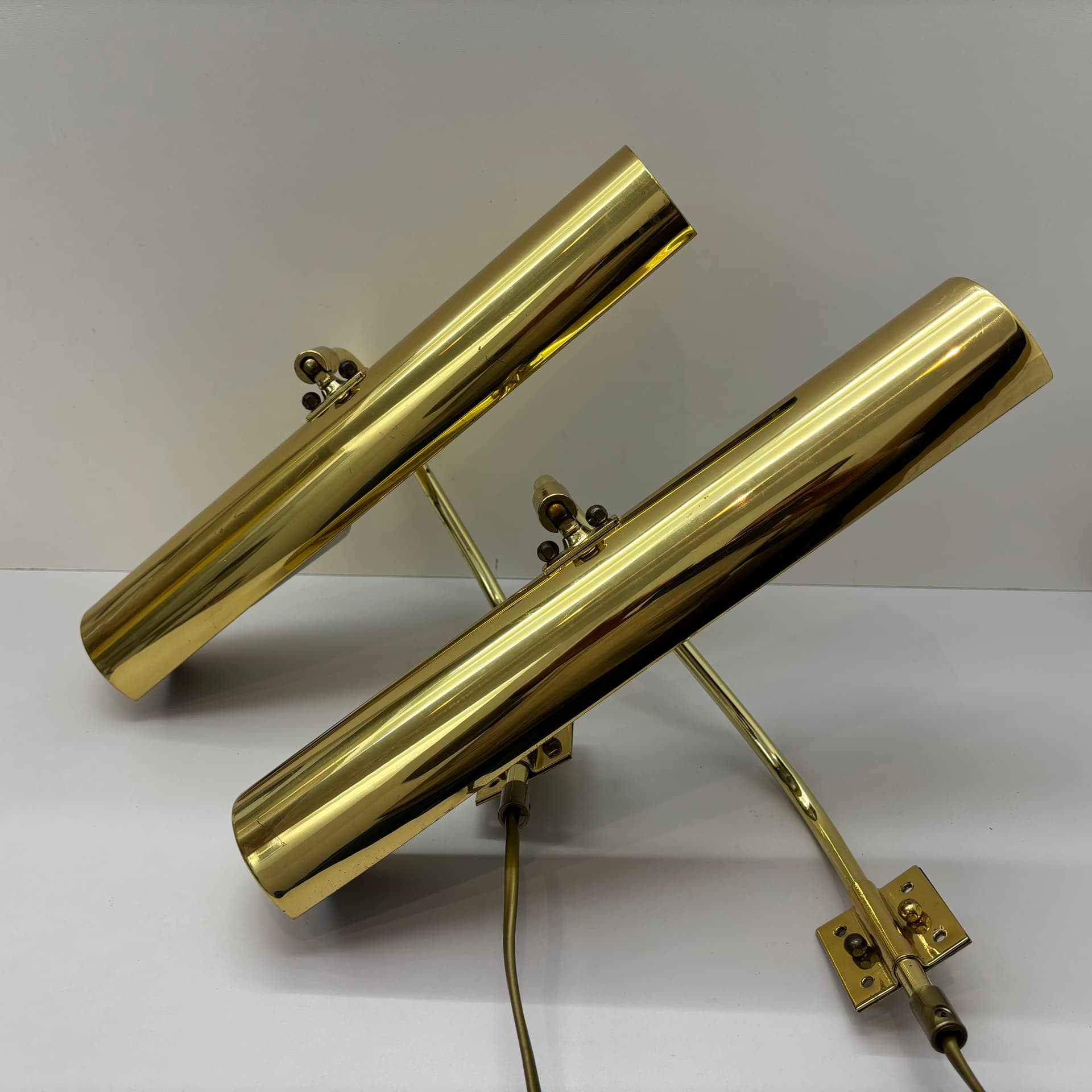 Para kinkietów, mosiądz złoty, Holtkötter, Niemcy, lata 70. - 98864