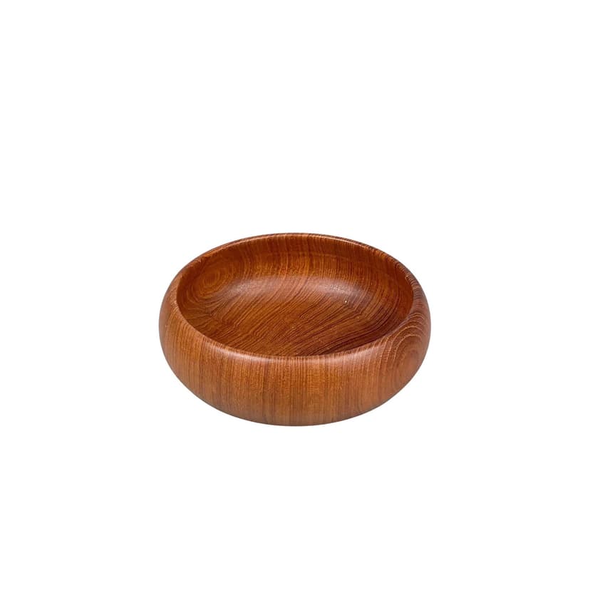 Bowl, brown teak, 1970s