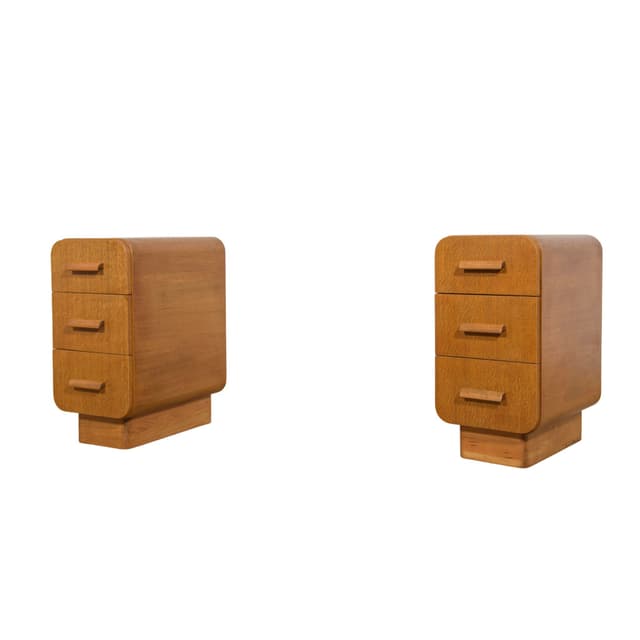 Para szafek nocnych Art Deco, Former, Czechosłowacja, lata 50. - WYMIARY