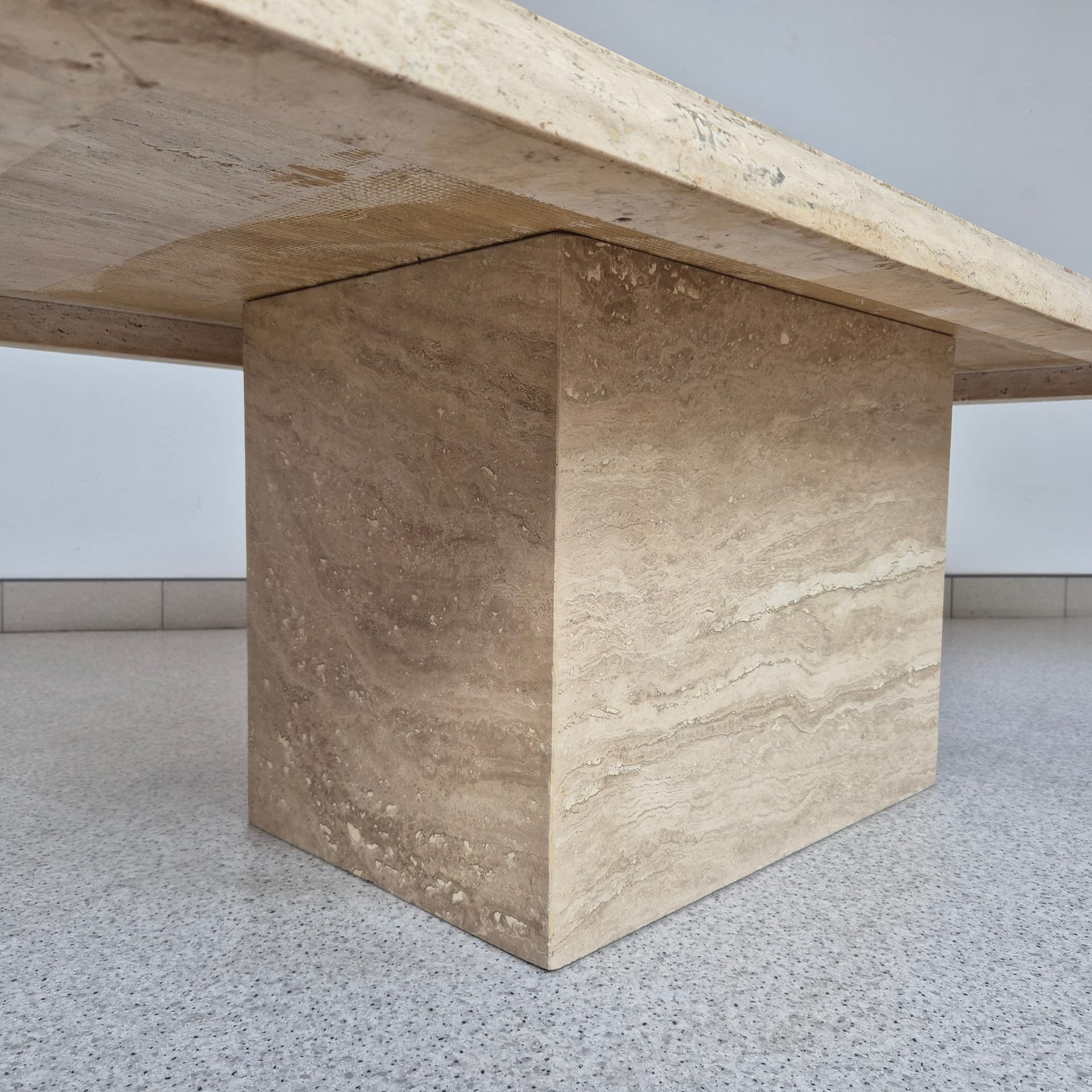 Stół kawowy z trawertynu, Włochy lata 70 - 99014