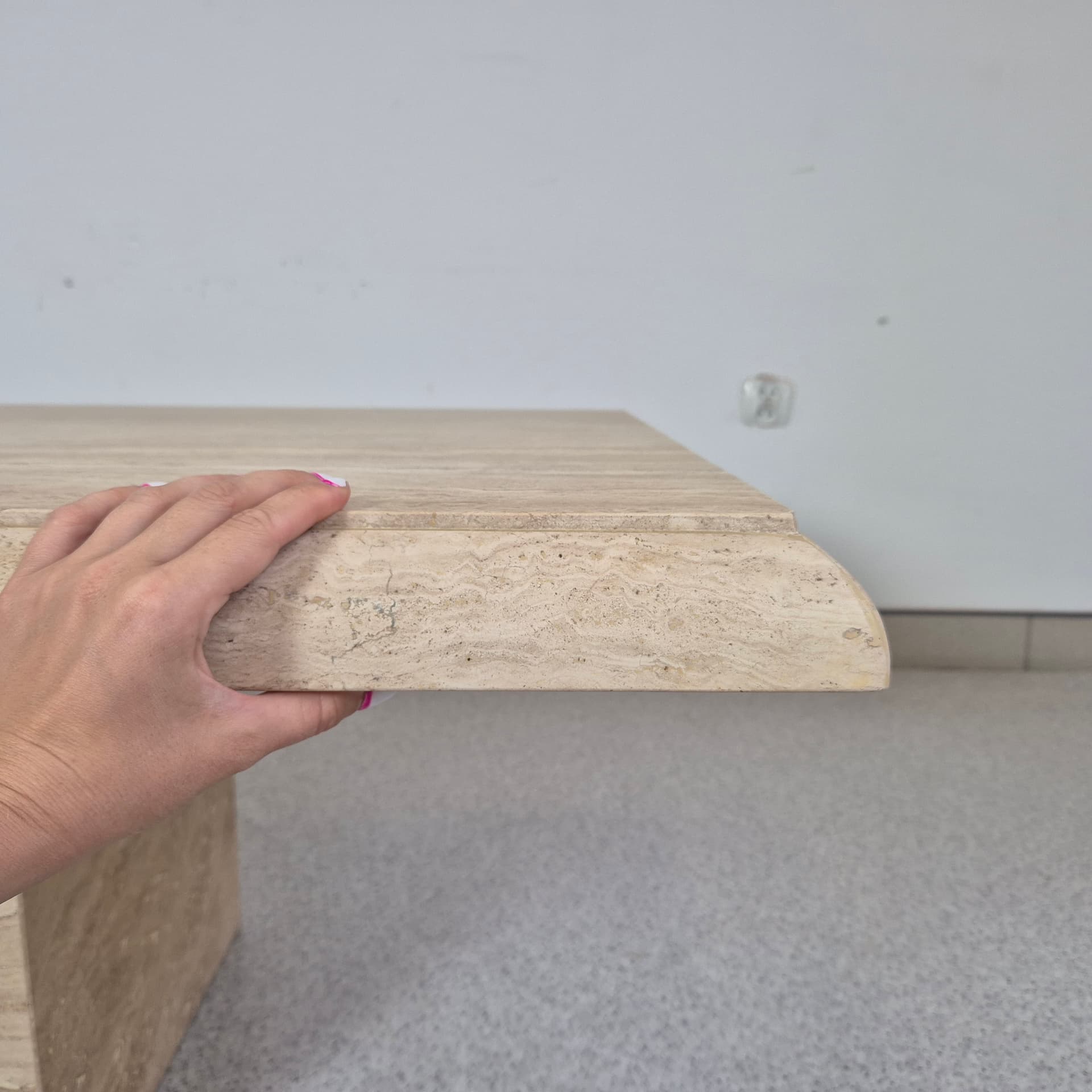 Stół kawowy z trawertynu, Włochy lata 70 - 99007