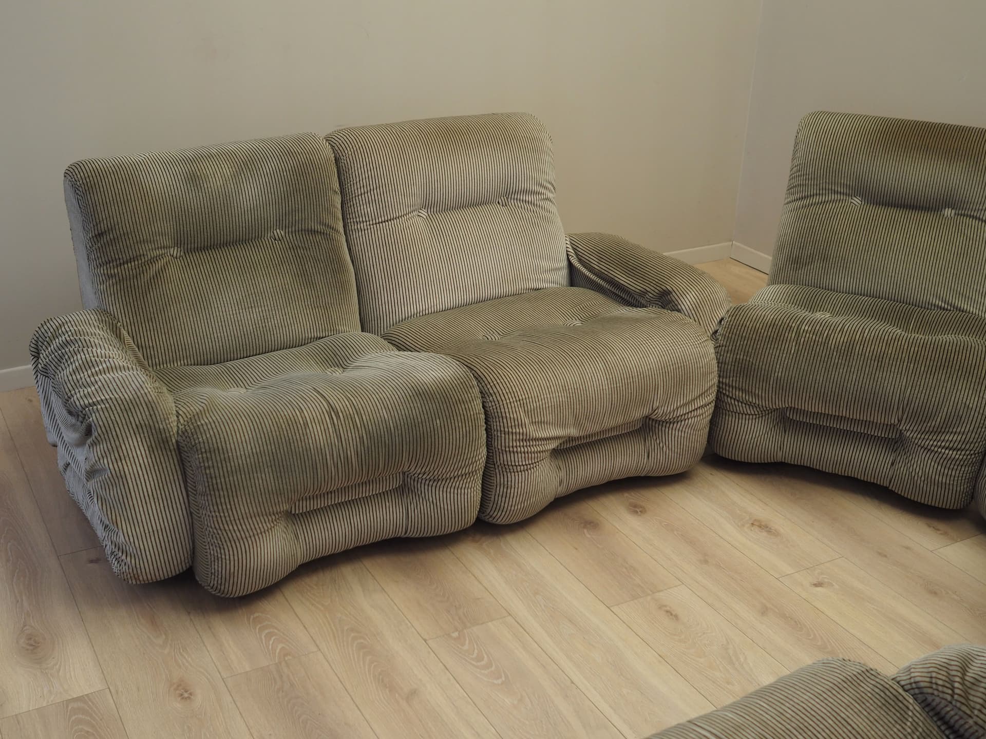 Sofa modułowa, sztruks szary, Włochy, lata 60. - 99151
