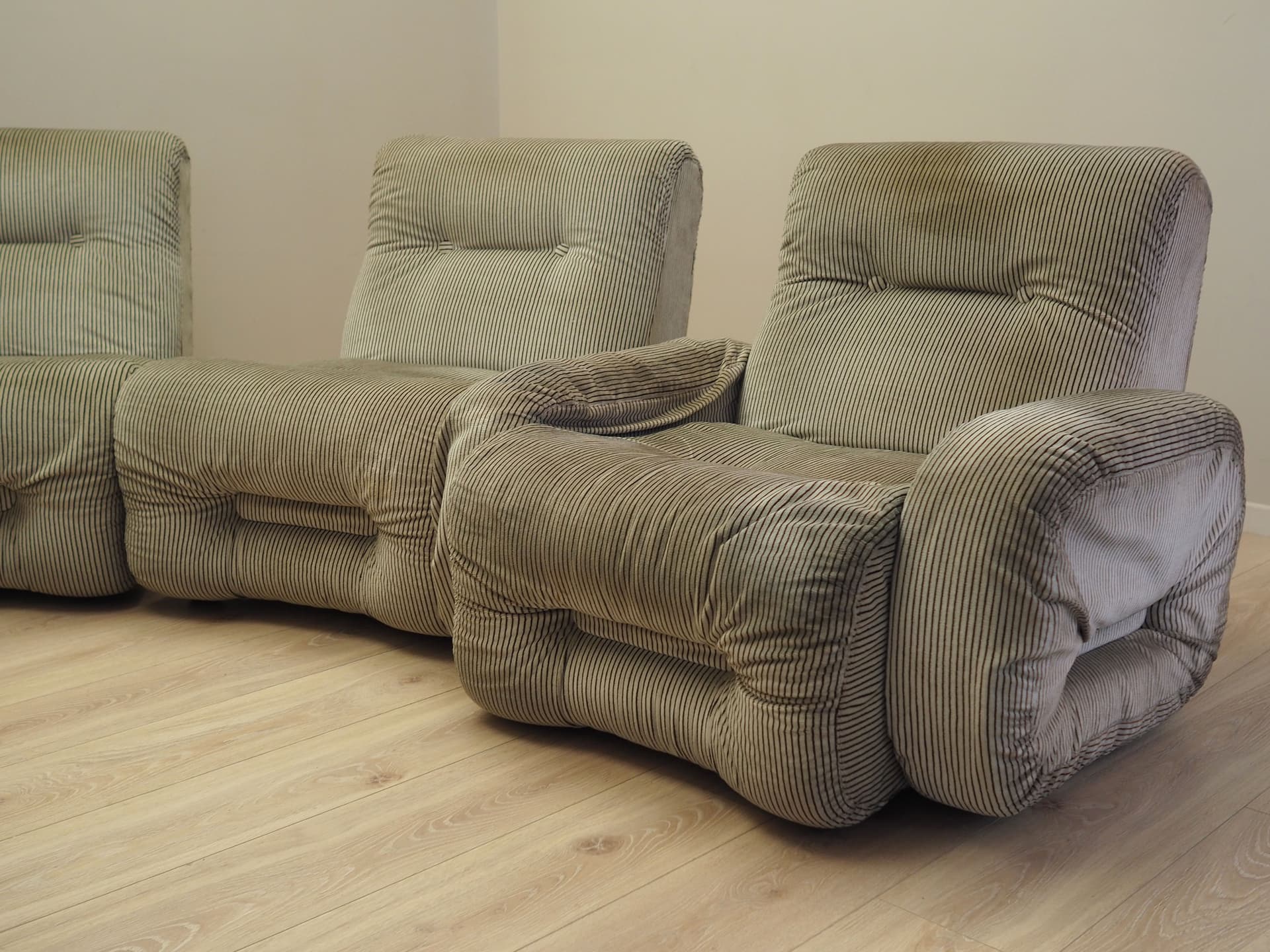 Sofa modułowa, sztruks szary, Włochy, lata 60. - 99152