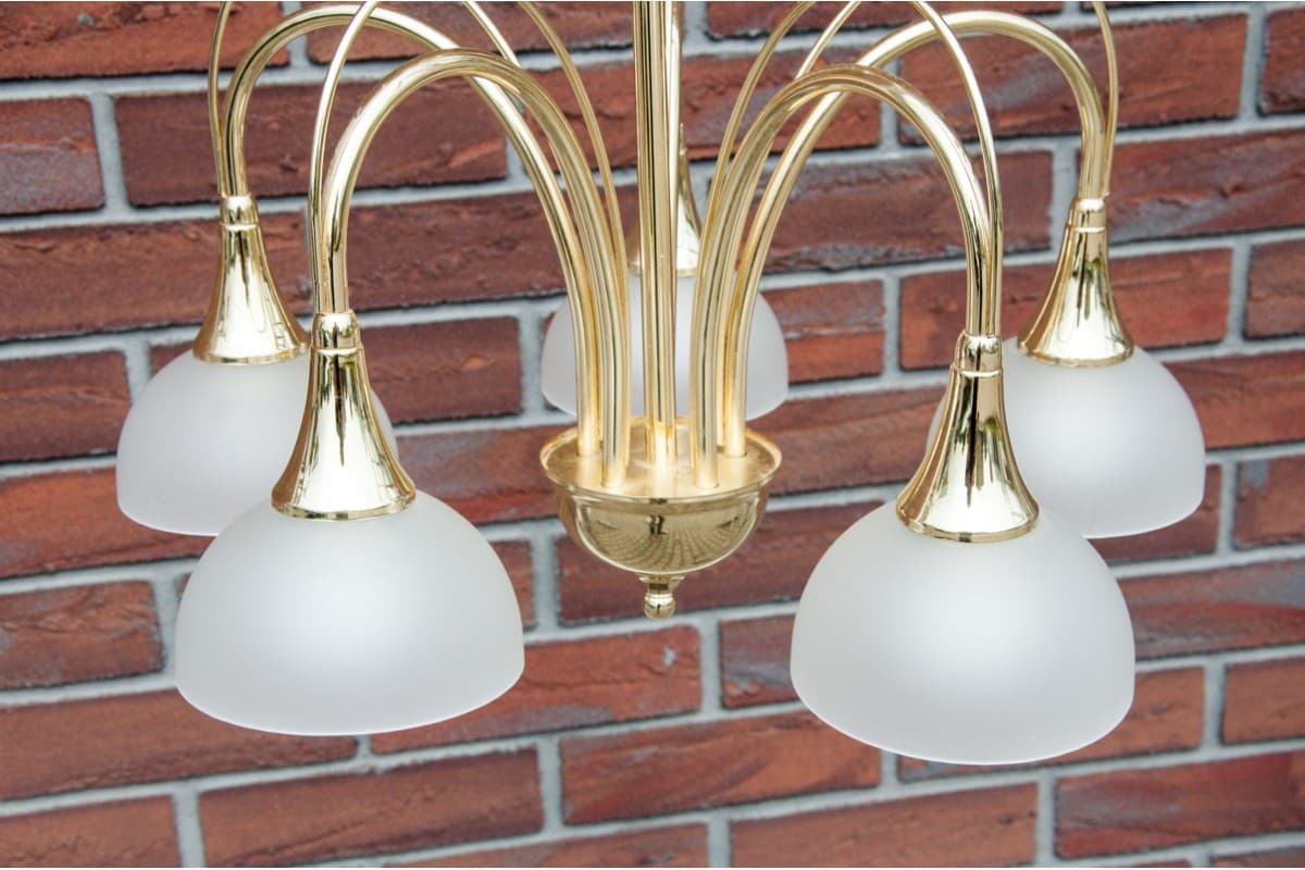 Mosiężny żyrandol, Polska, lata 80. - 58472