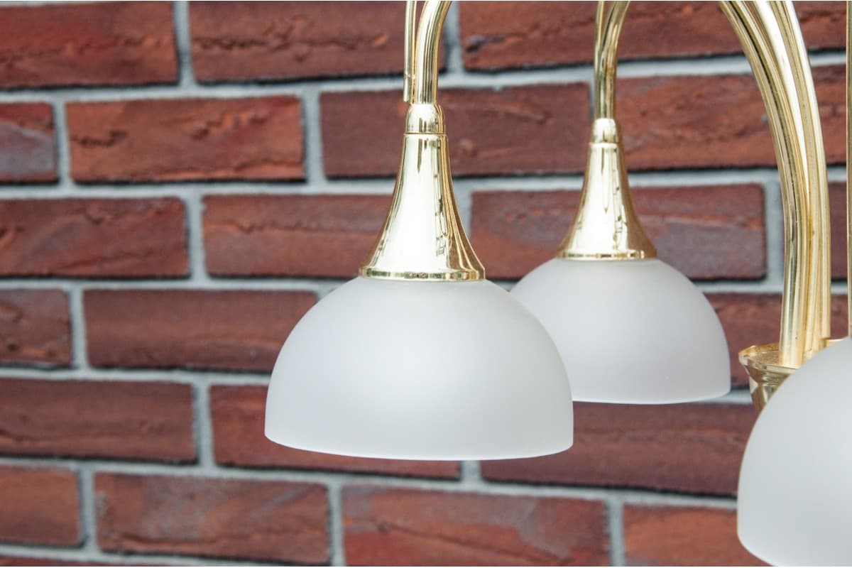 Mosiężny żyrandol, Polska, lata 80. - 58473