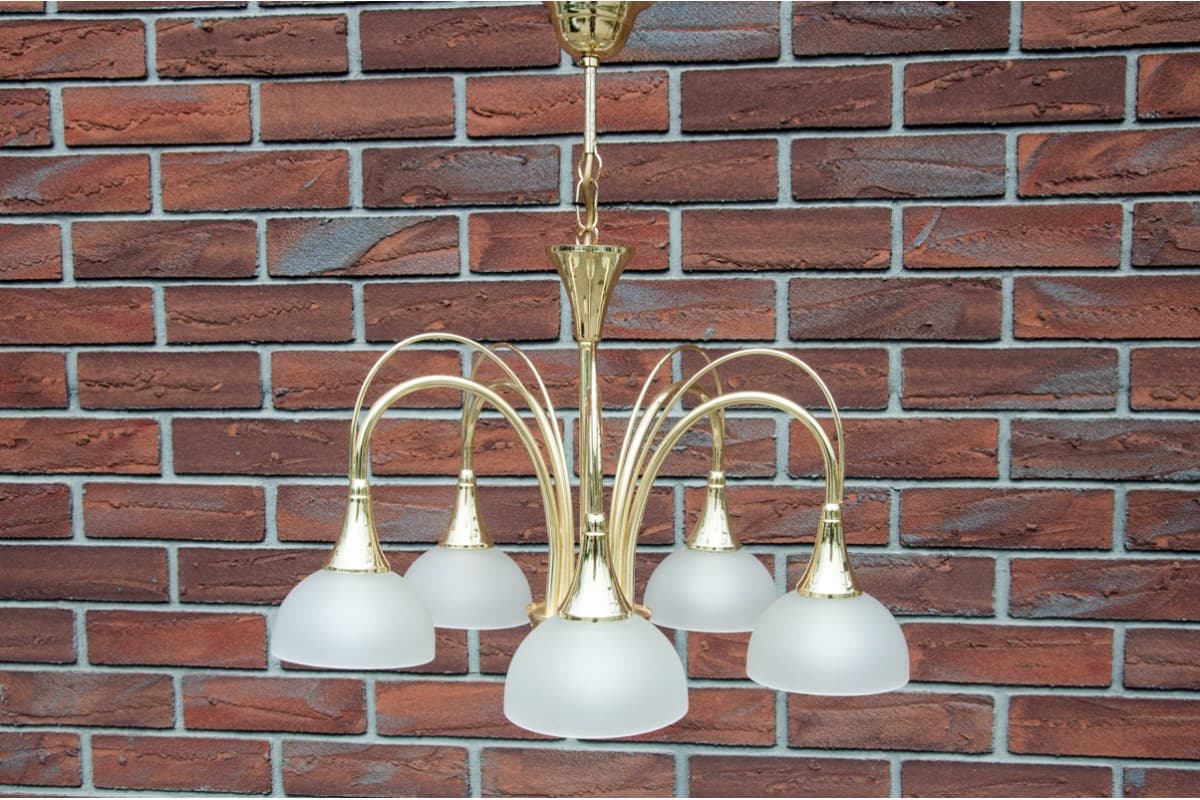 Mosiężny żyrandol, Polska, lata 80. - 58468