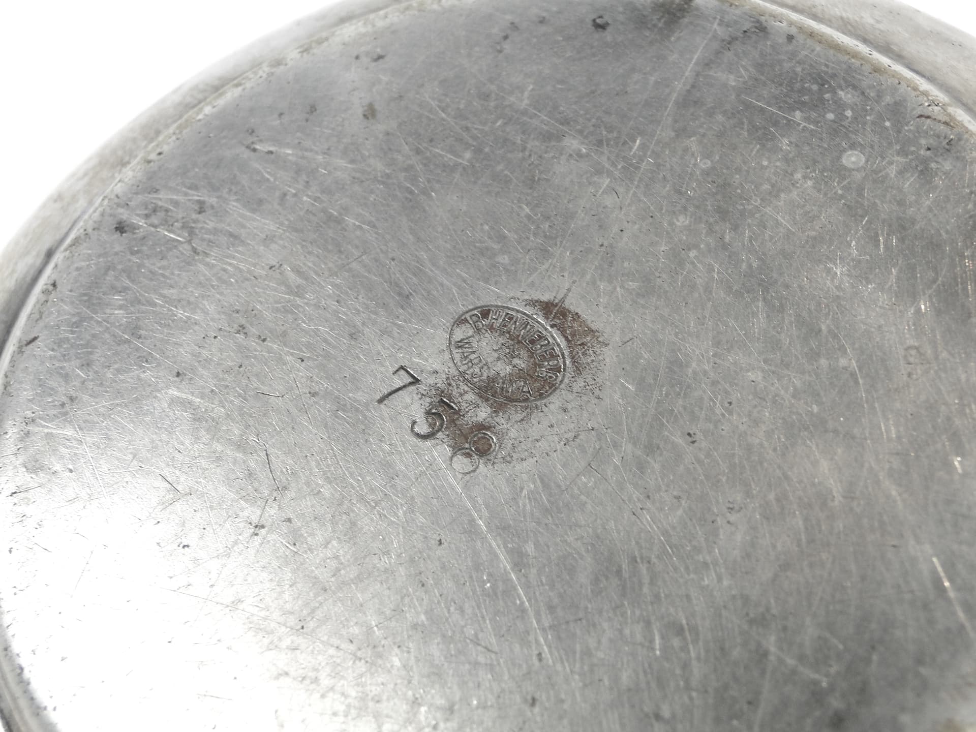 Cukiernica Art Deco, mosiądz srebrzony, Bracia Henneberg, Polska, lata 20. - 100566