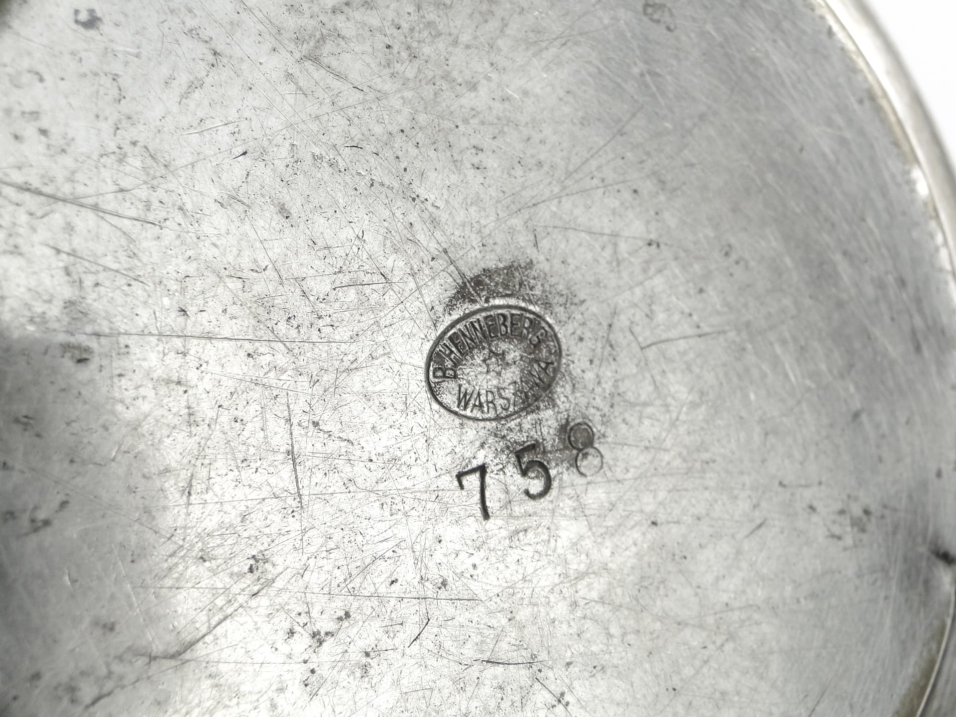 Cukiernica Art Deco, mosiądz srebrzony, Bracia Henneberg, Polska, lata 20. - 100567