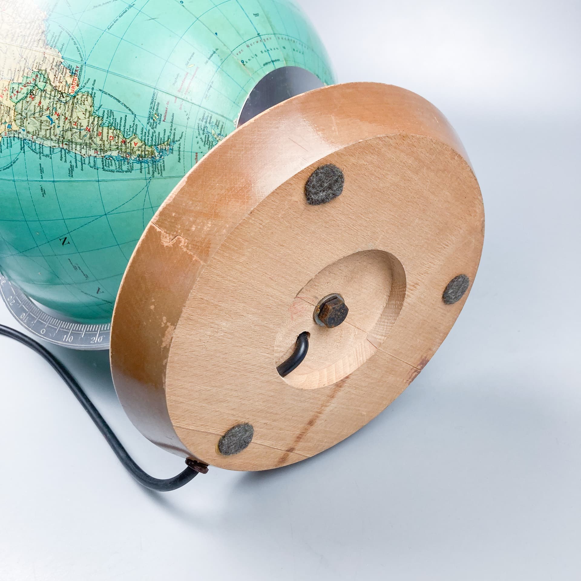 Globus, turkusowy, szkło, Niemcy, lata 60. - 100635