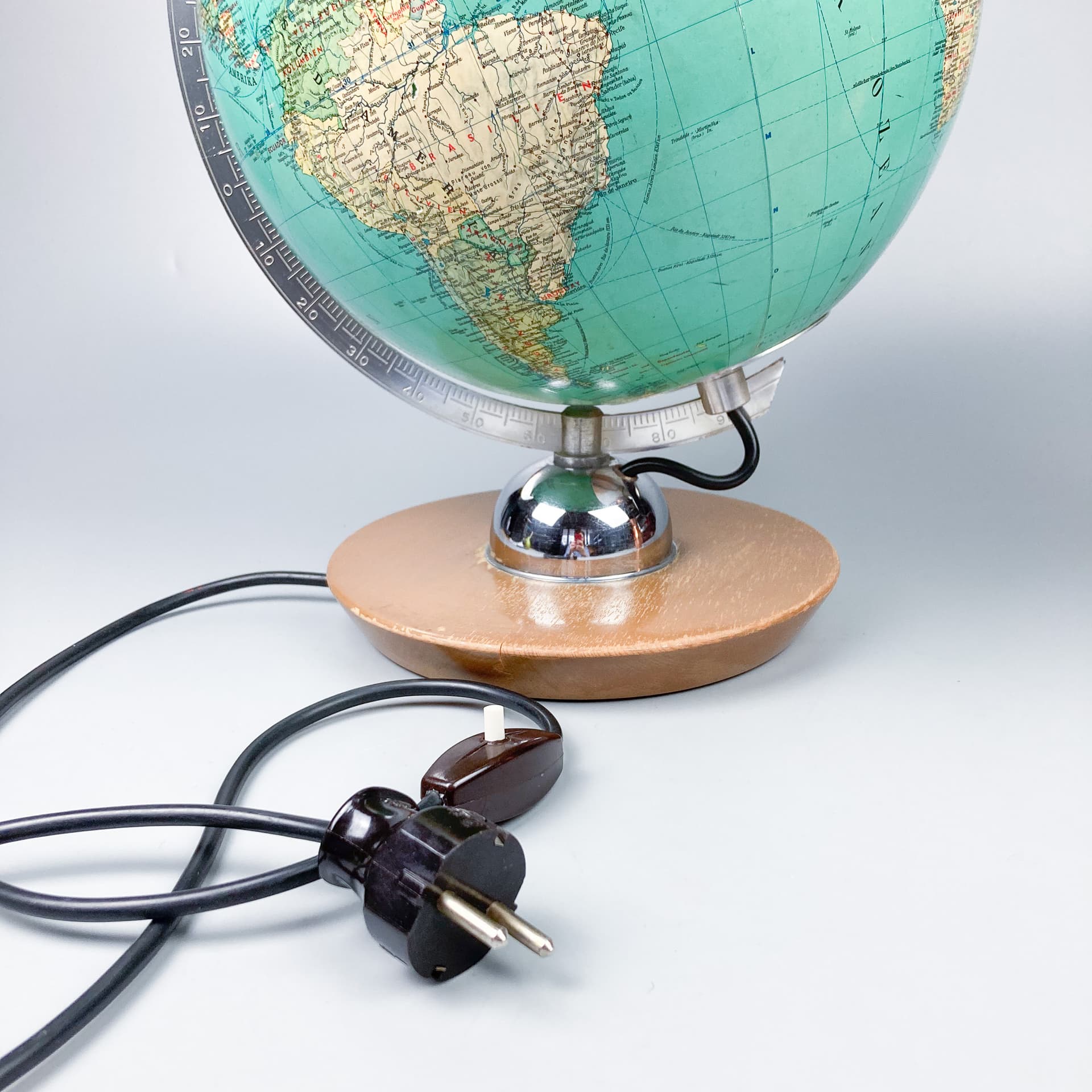 Globus, turkusowy, szkło, Niemcy, lata 60. - 100633