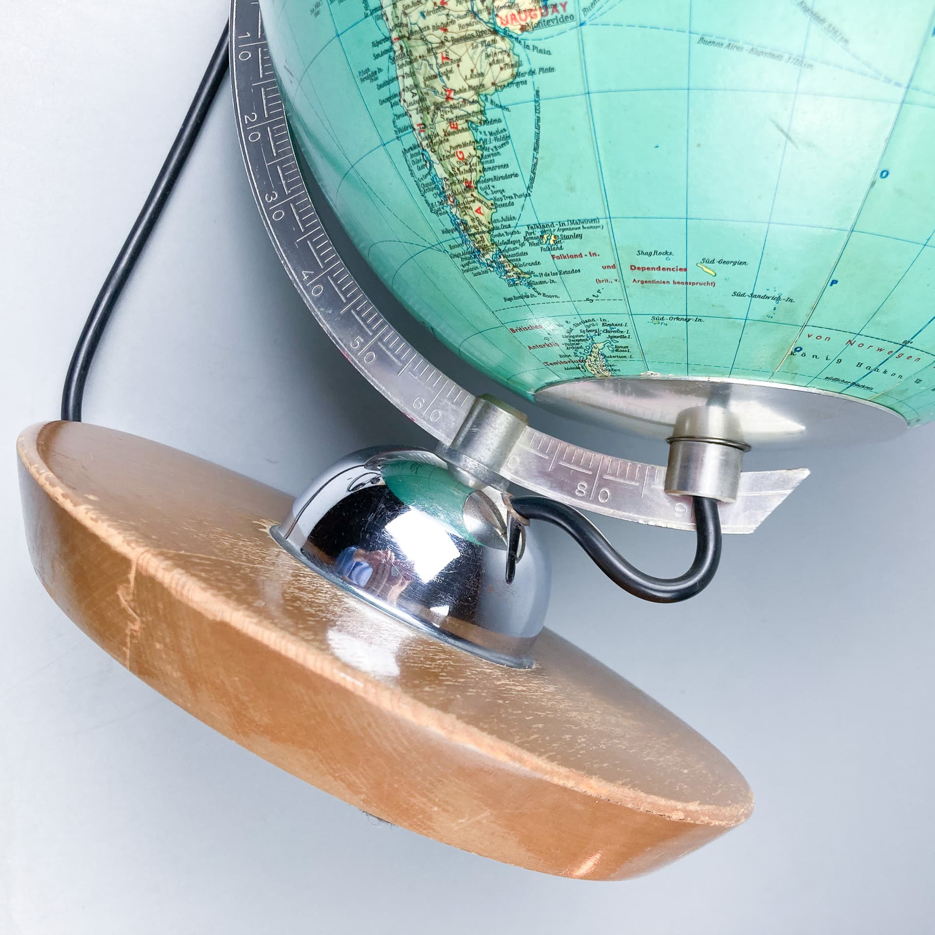 Globus, turkusowy, szkło, Niemcy, lata 60. - 100634