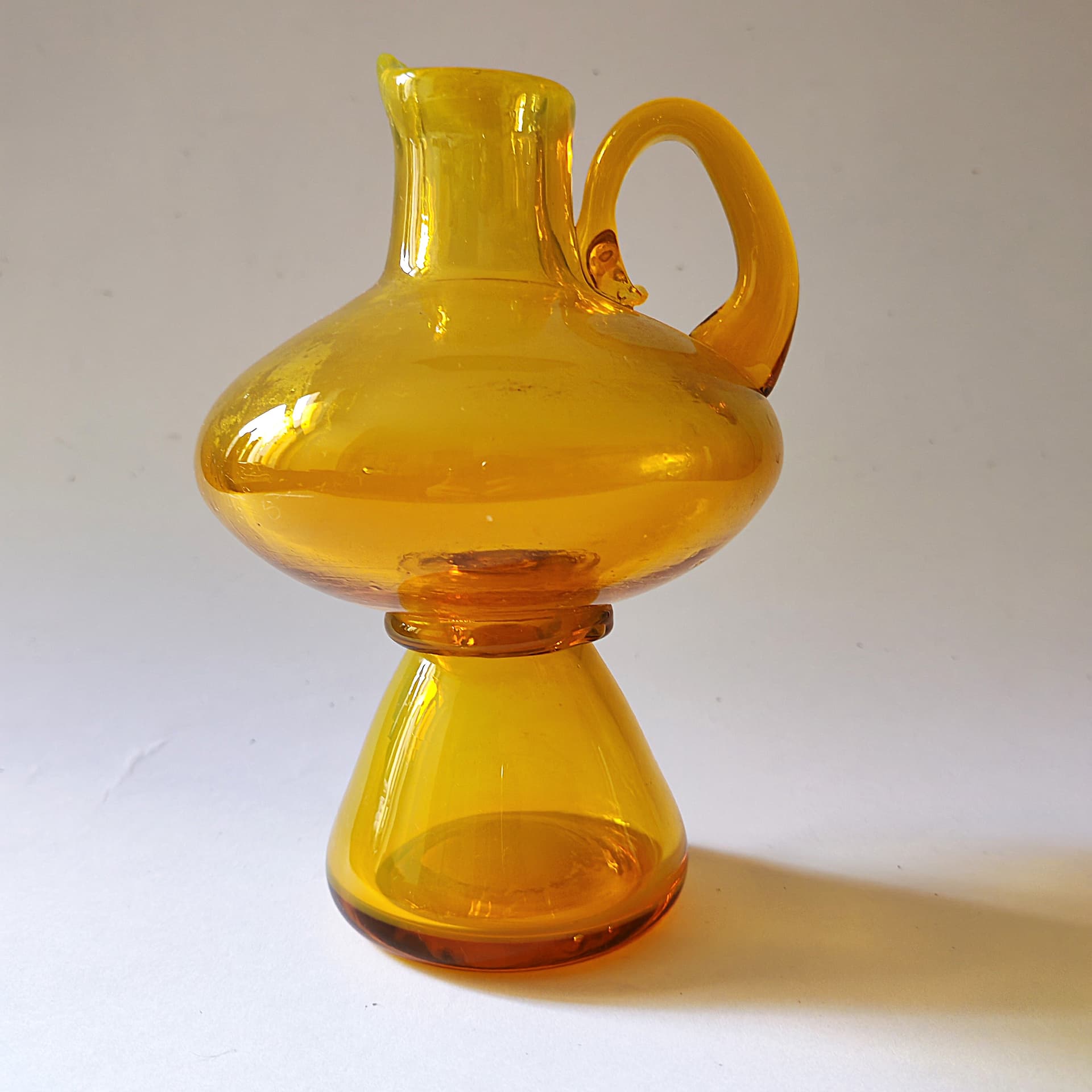 Wazon, żółty, szkło, proj. Z. Pasek, Polska, lata 70. - 100762