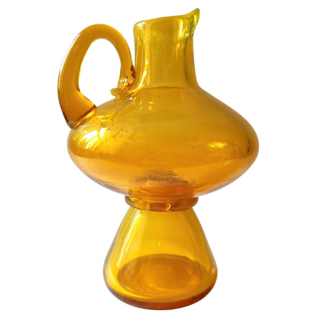 Wazon, żółty, szkło, proj. Z. Pasek, Polska, lata 70. - WYMIARY