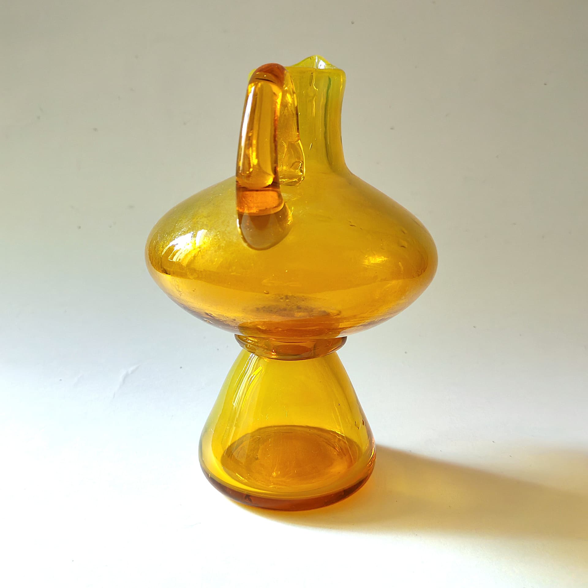 Wazon, żółty, szkło, proj. Z. Pasek, Polska, lata 70. - 100764